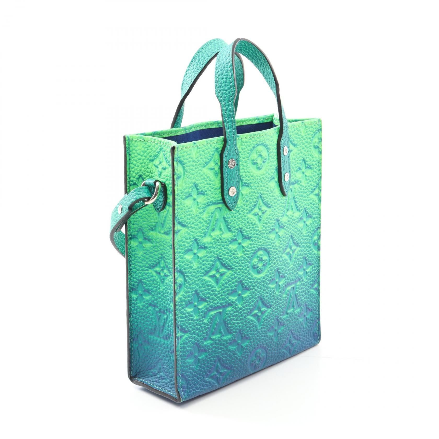 Louis Vuitton Louis Vuitton Sac Plat Xs Taurillon Illusion Handbag Leather Yellow-Green Blue Neon Color Size ONE SIZE - 2 Thumbnail