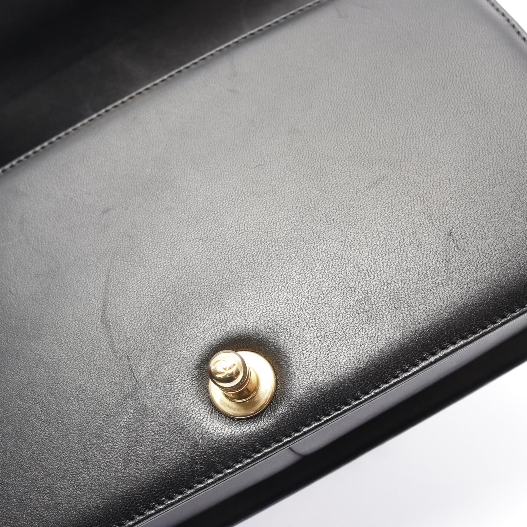Chanel Chanel Boy Chanel Chain Shoulder Bag Lambskin Black Gold Hardware Size ONE SIZE - 7 Thumbnail