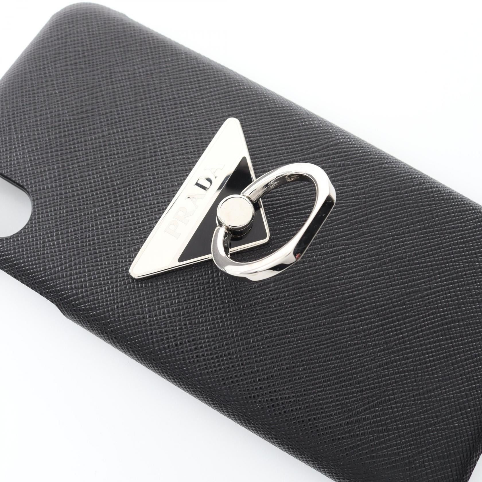 Prada Prada Bunker Ring Included Iphone Xs Max Case Saffiano Leather Black Size ONE SIZE - 4 Thumbnail