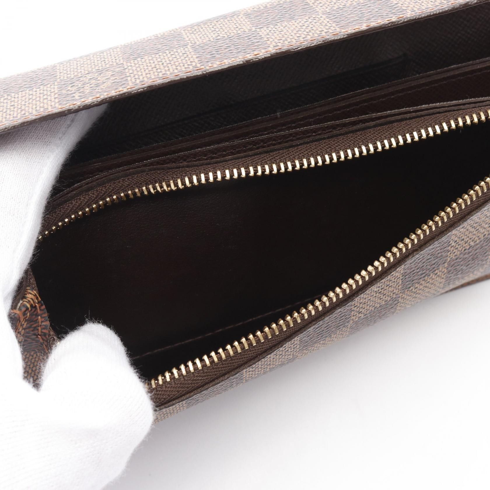 Louis Vuitton Louis Vuitton Portefeuille Accordion Damier Ebene Bi-Fold Long Wallet Brown Size ONE SIZE - 6 Thumbnail