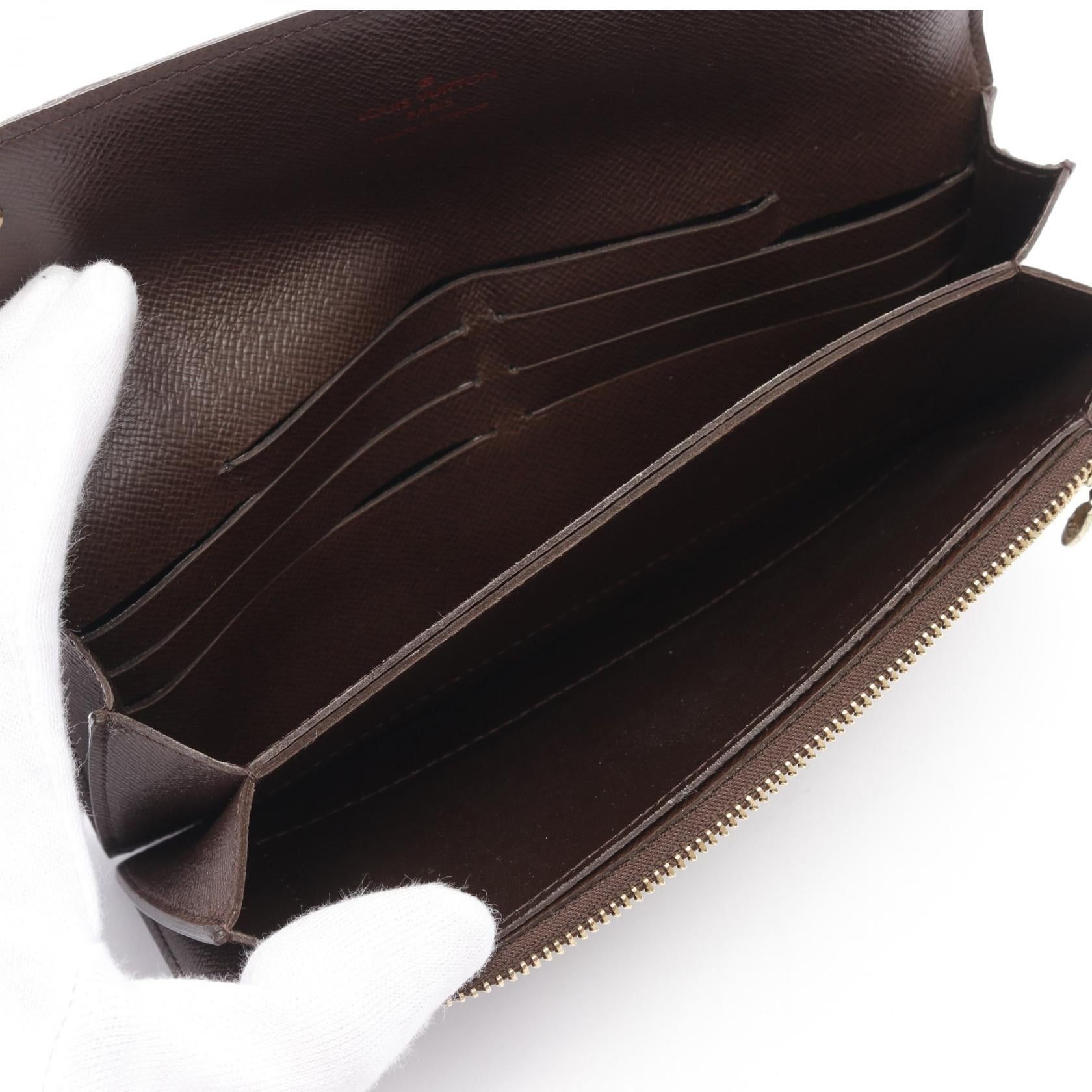 Louis Vuitton Louis Vuitton Portefeuille Accordion Damier Ebene Bi-Fold Long Wallet Brown Size ONE SIZE - 3 Thumbnail