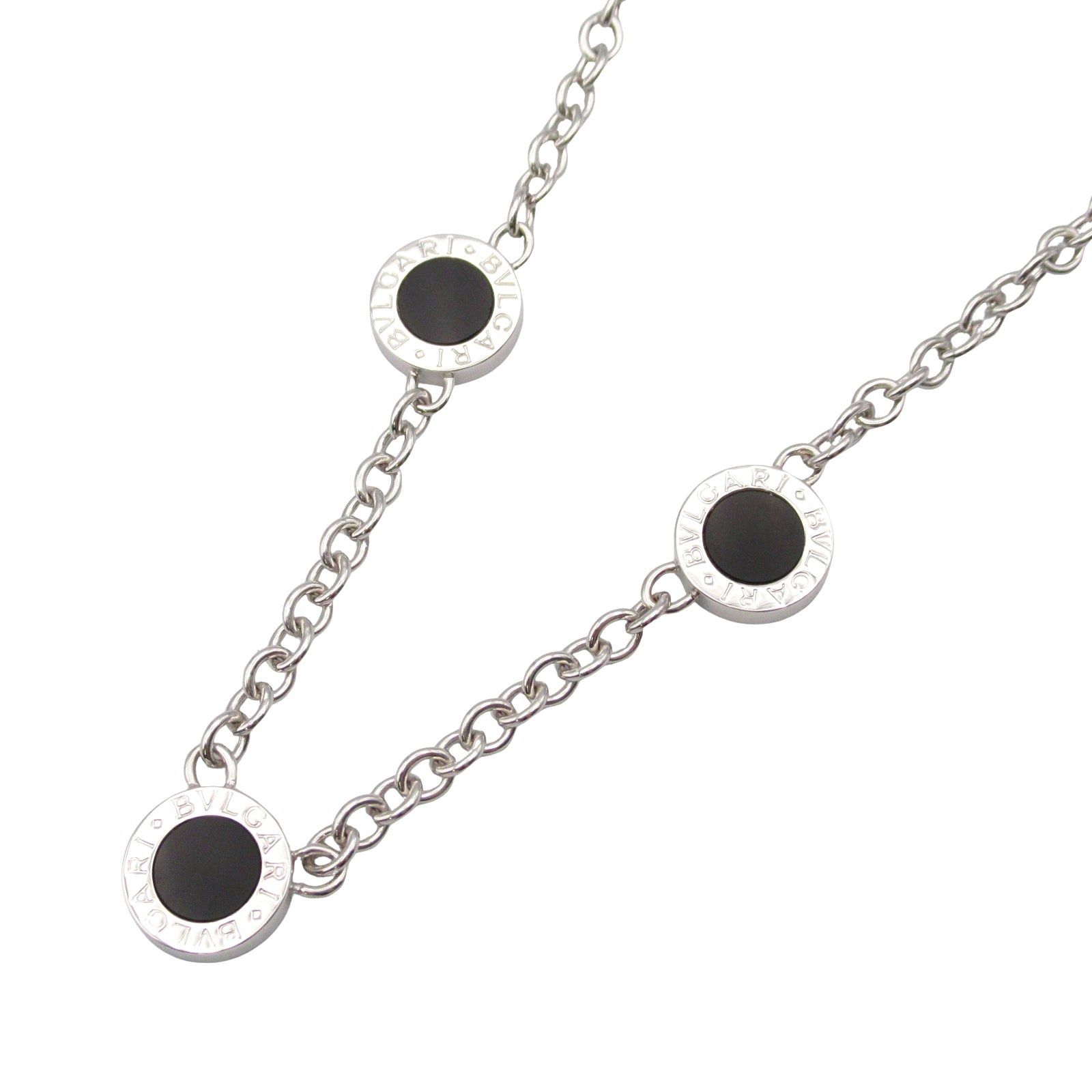 Bvlgari Bvlgari Bvlgari Necklace 3 Motifs K18Wg (White Gold) Diamond Onyx Clear Black Size ONE SIZE - 4 Thumbnail