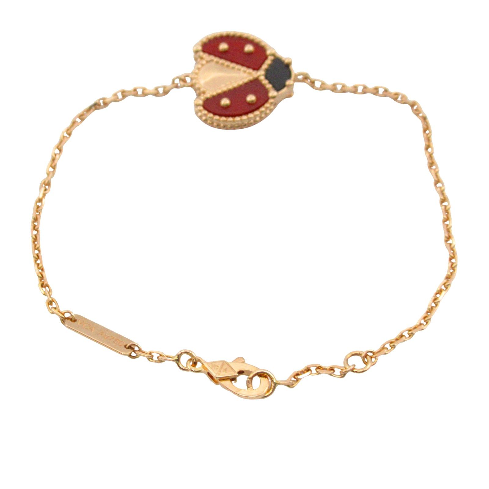 Van Cleef & Arpels Van Cleef Arpels Lucky Spring Open Wing Ladybug Bracelet K18Pg (Pink Gold) Onyx/Carnelian Red Black Size ONE SIZE - 2 Thumbnail
