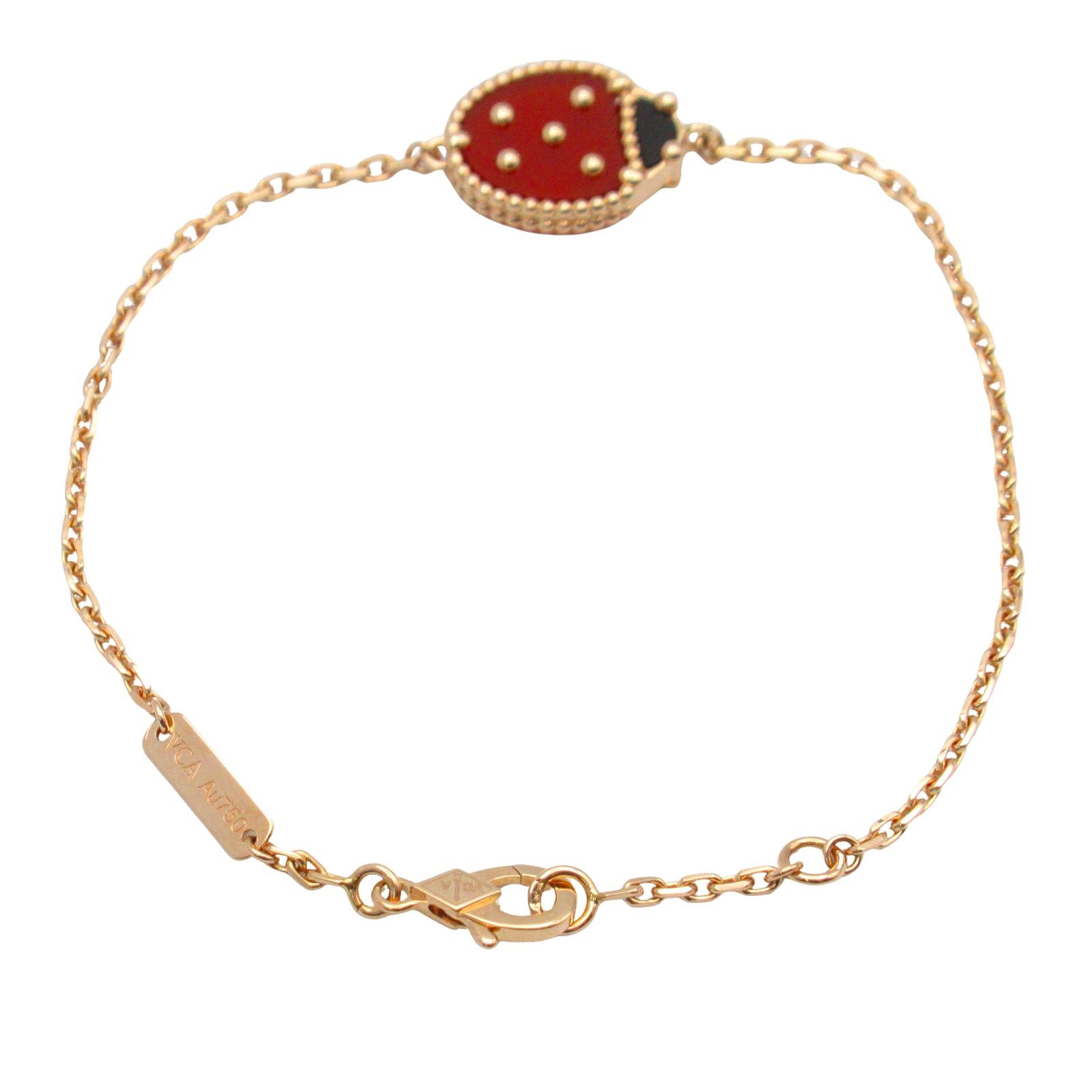 Van Cleef & Arpels Van Cleef Arpels Lucky Spring Closed Wing Ladybug Bracelet K18Pg (Pink Gold) Onyx/Carnelian Red Black Size ONE SIZE - 2 Thumbnail