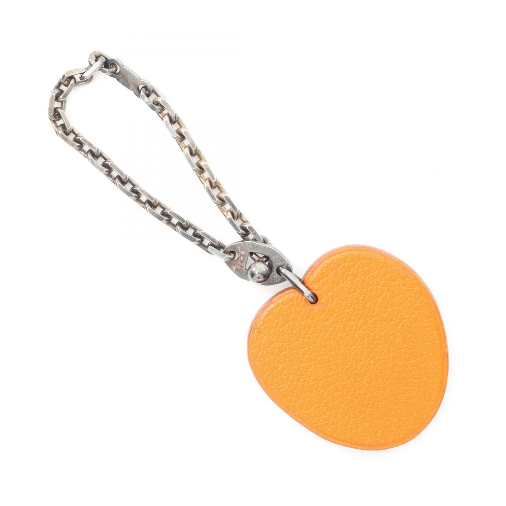 Hermes Hermes Tangerines Bag Charm Leather Orange Green Silver Hardware Size ONE SIZE - 2 Thumbnail