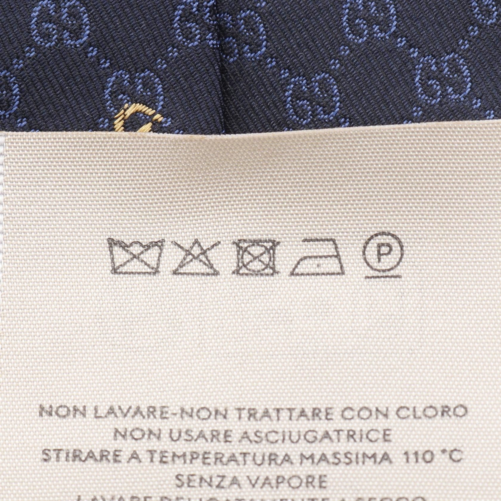 Gucci Gucci Gg Silk Jacquard Tie Black Dark Blue Size ONE SIZE - 6 Thumbnail