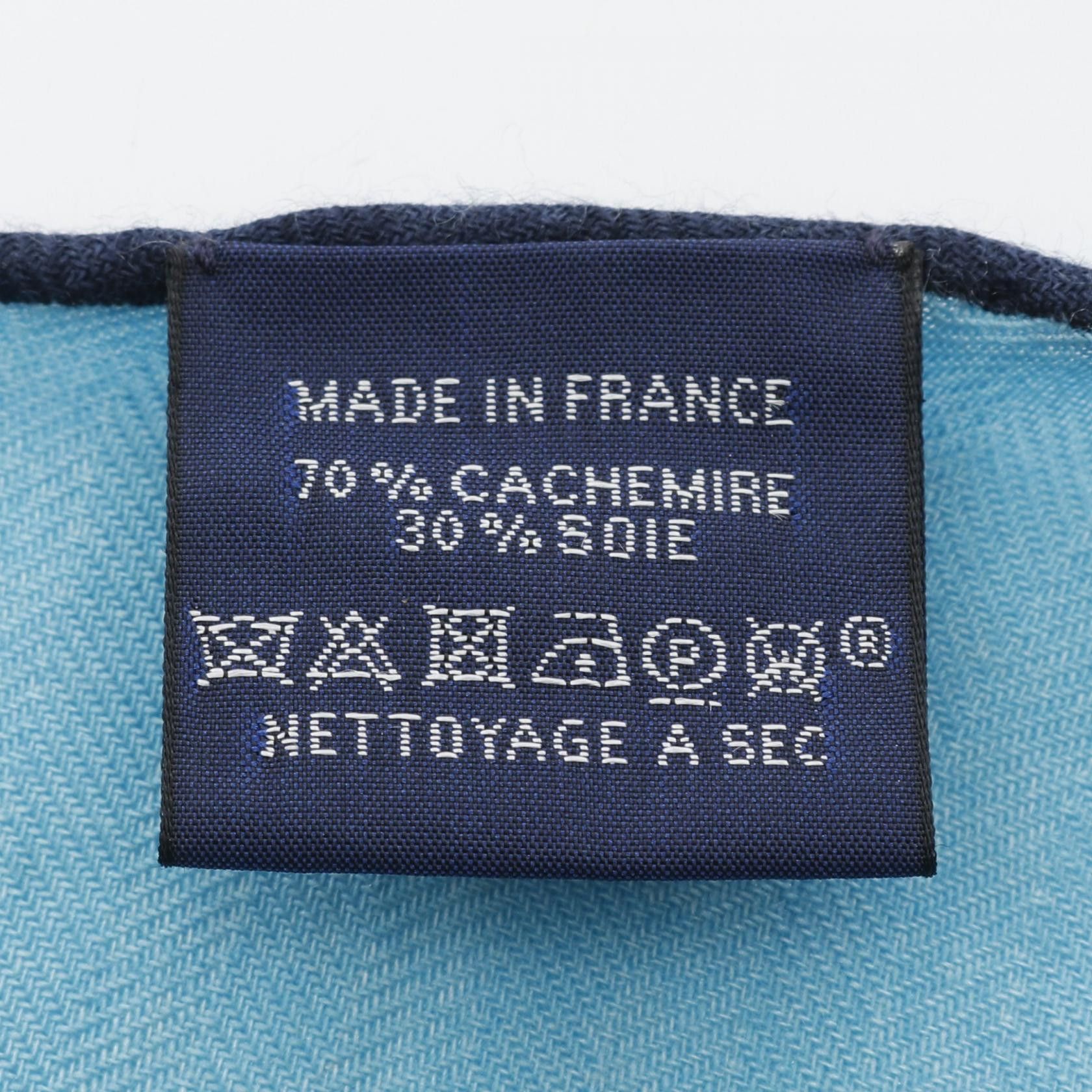 Hermes Hermes Losange Pm Scarf Cashmere Silk Turquoise Blue Size ONE SIZE - 3 Thumbnail
