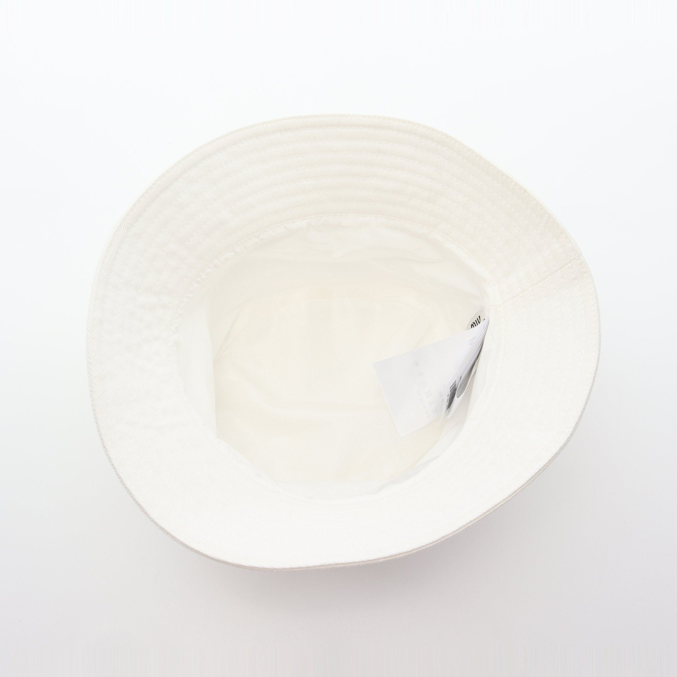 Miu Miu Miu Miu Drill Bucket Hat Cotton White Size ONE SIZE - 3 Thumbnail