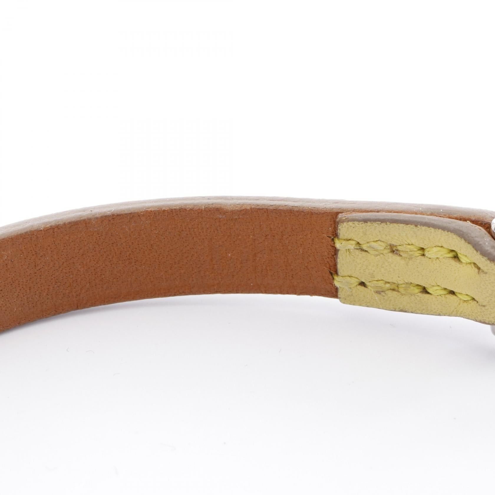 Hermes Hermes Micro Kelly Bracelet Leather Yellow Silver Hardware □ R Stamp Size ONE SIZE - 5 Thumbnail