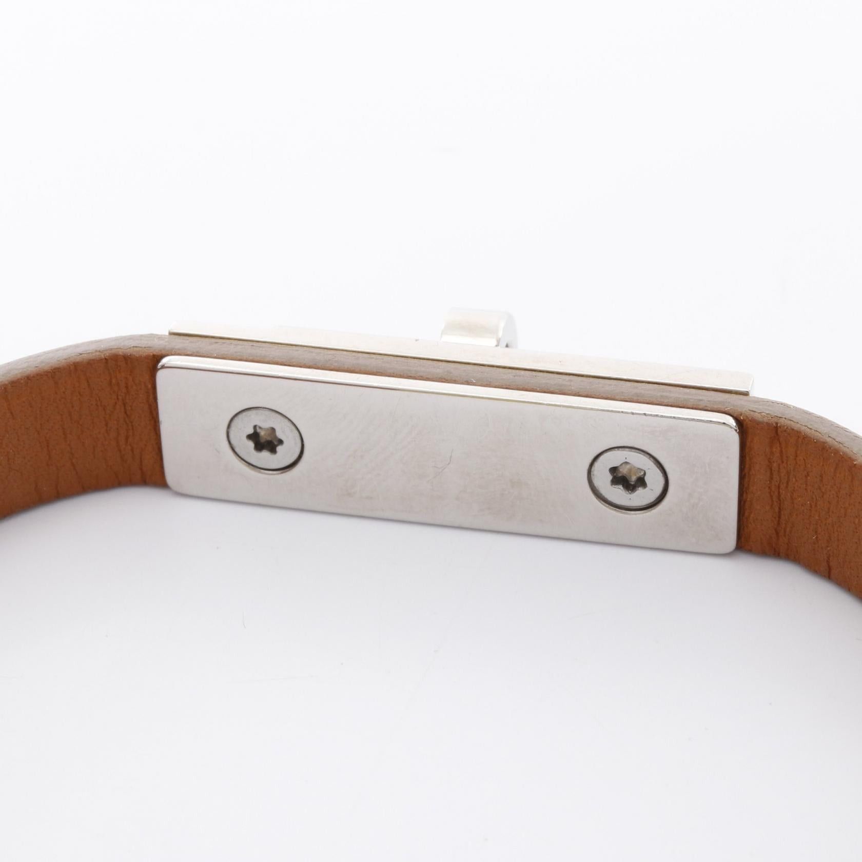 Hermes Hermes Micro Kelly Bracelet Leather Yellow Silver Hardware □ R Stamp Size ONE SIZE - 8 Thumbnail