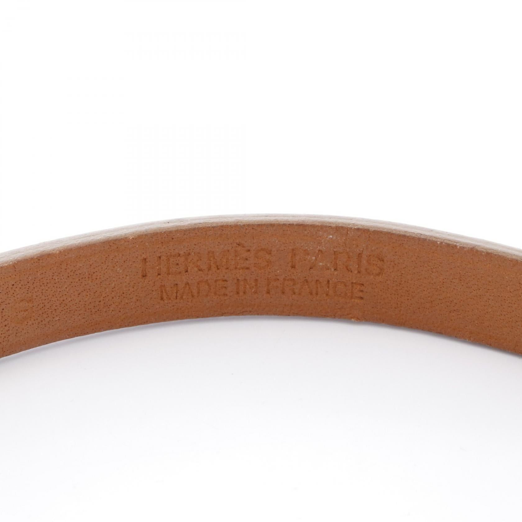 Hermes Hermes Micro Kelly Bracelet Leather Yellow Silver Hardware □ R Stamp Size ONE SIZE - 4 Thumbnail