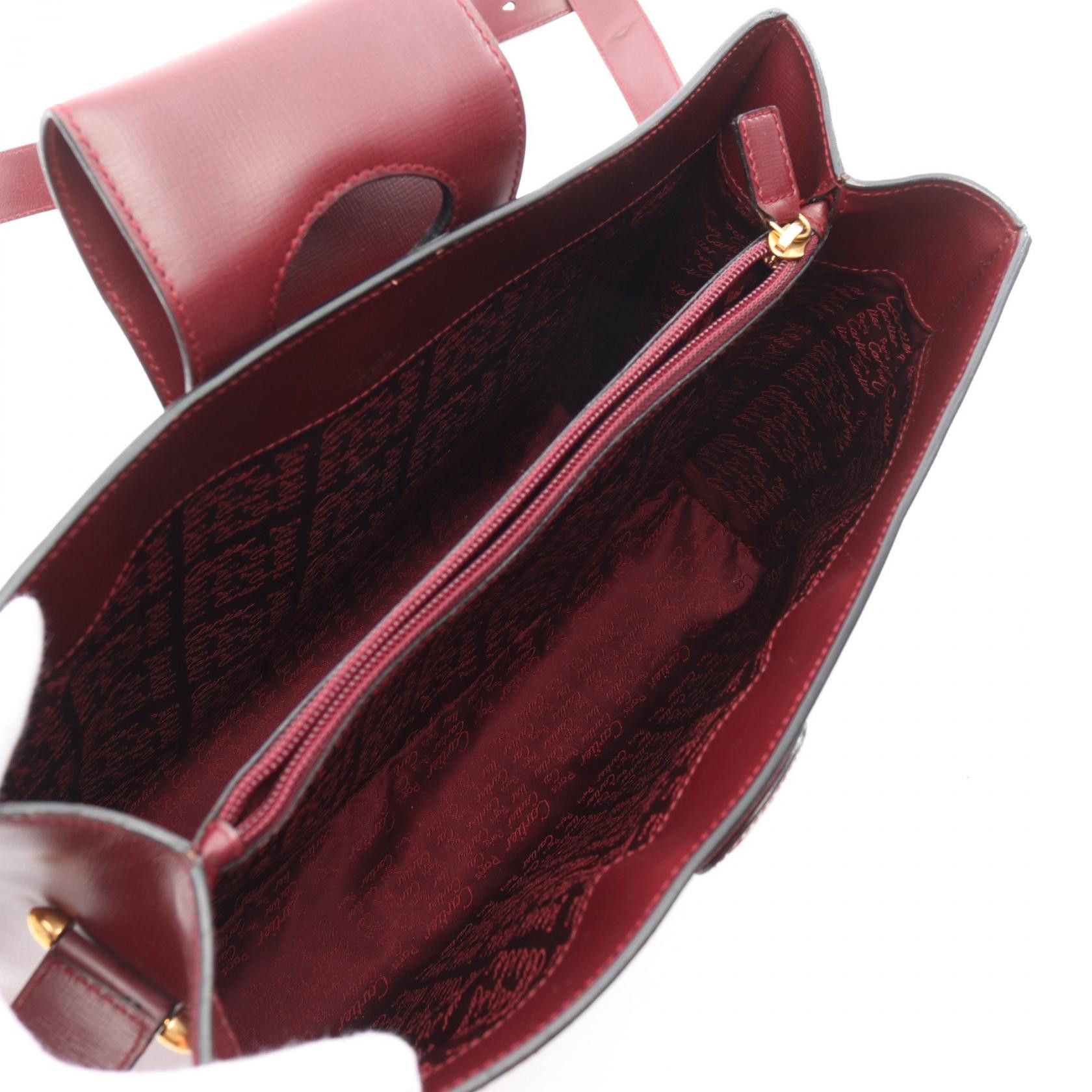 Cartier Cartier Shoulder Bag Leather Burgundy Size ONE SIZE - 3 Thumbnail