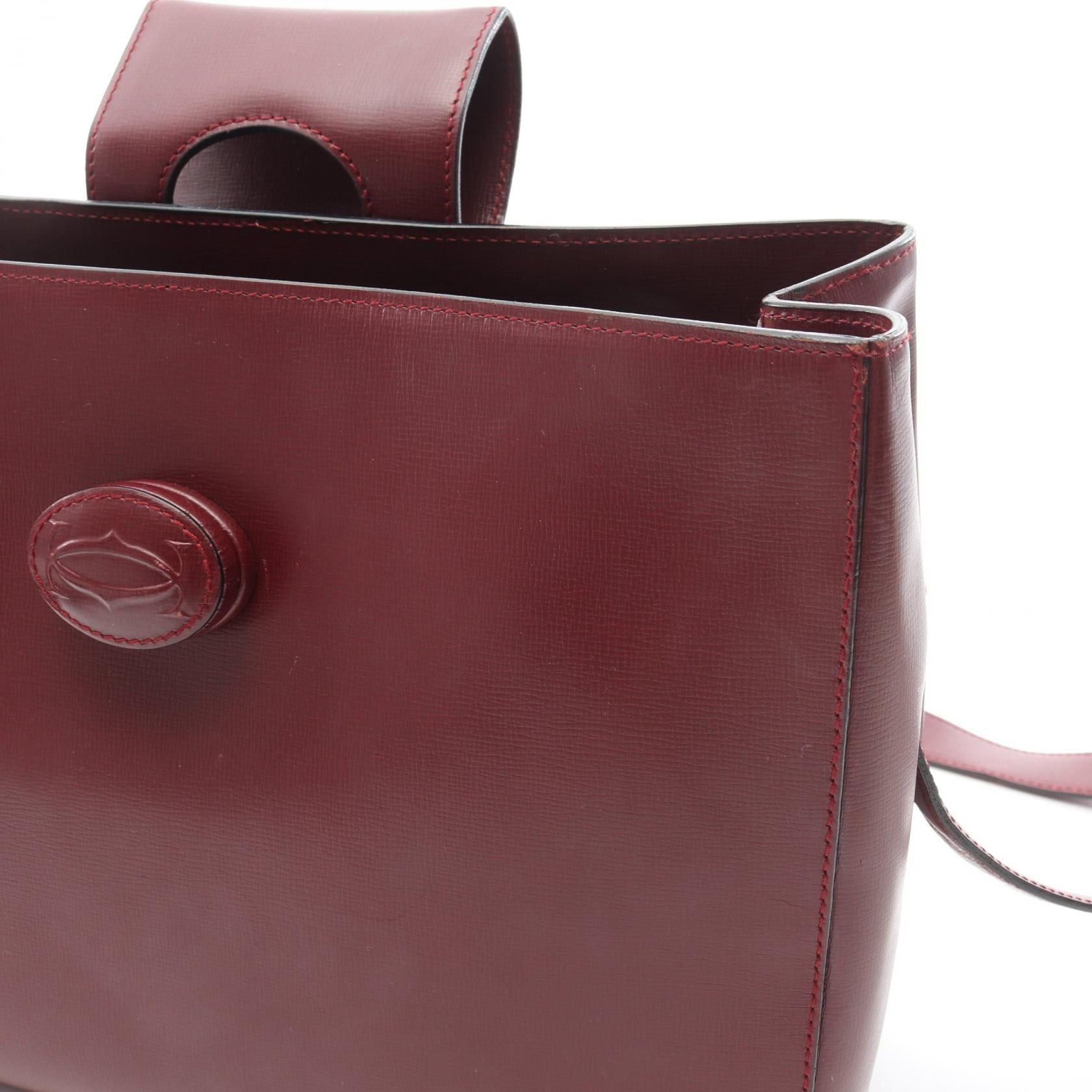 Cartier Cartier Shoulder Bag Leather Burgundy Size ONE SIZE - 9 Thumbnail