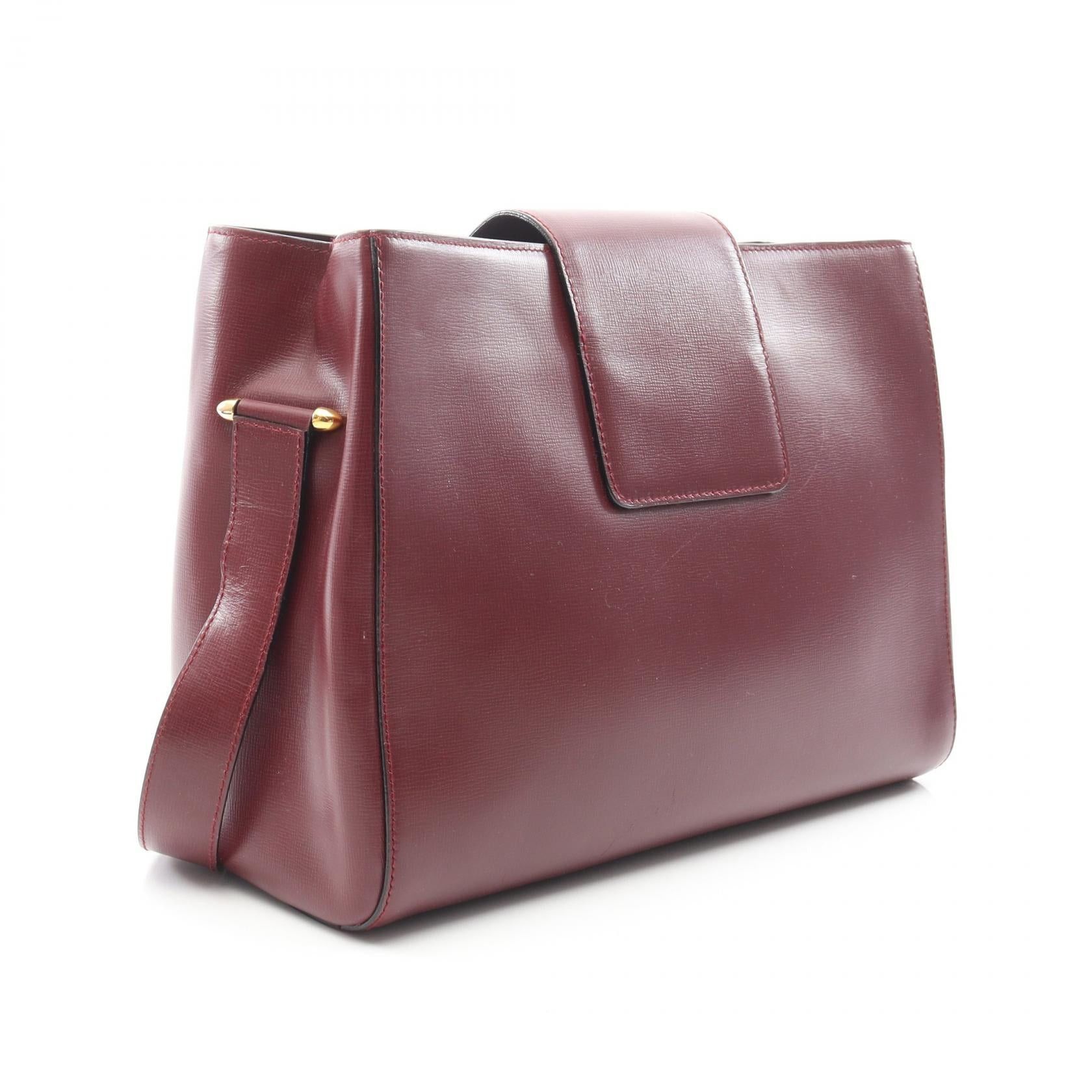 Cartier Cartier Shoulder Bag Leather Burgundy Size ONE SIZE - 2 Thumbnail