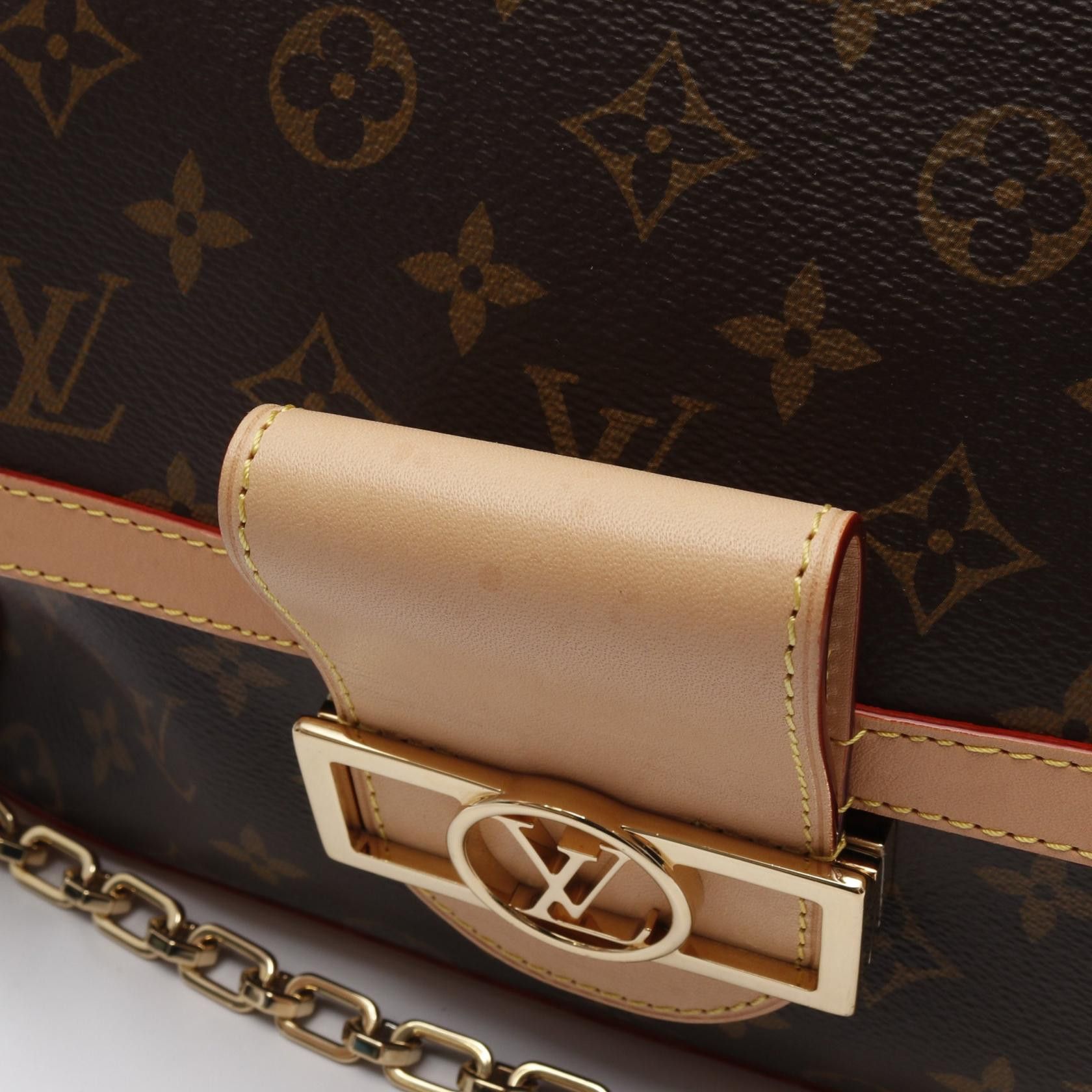 Louis Vuitton Louis Vuitton Dauphine Soft Gm Monogram Chain Shoulder Bag Leather Brown Size ONE SIZE - 8 Thumbnail
