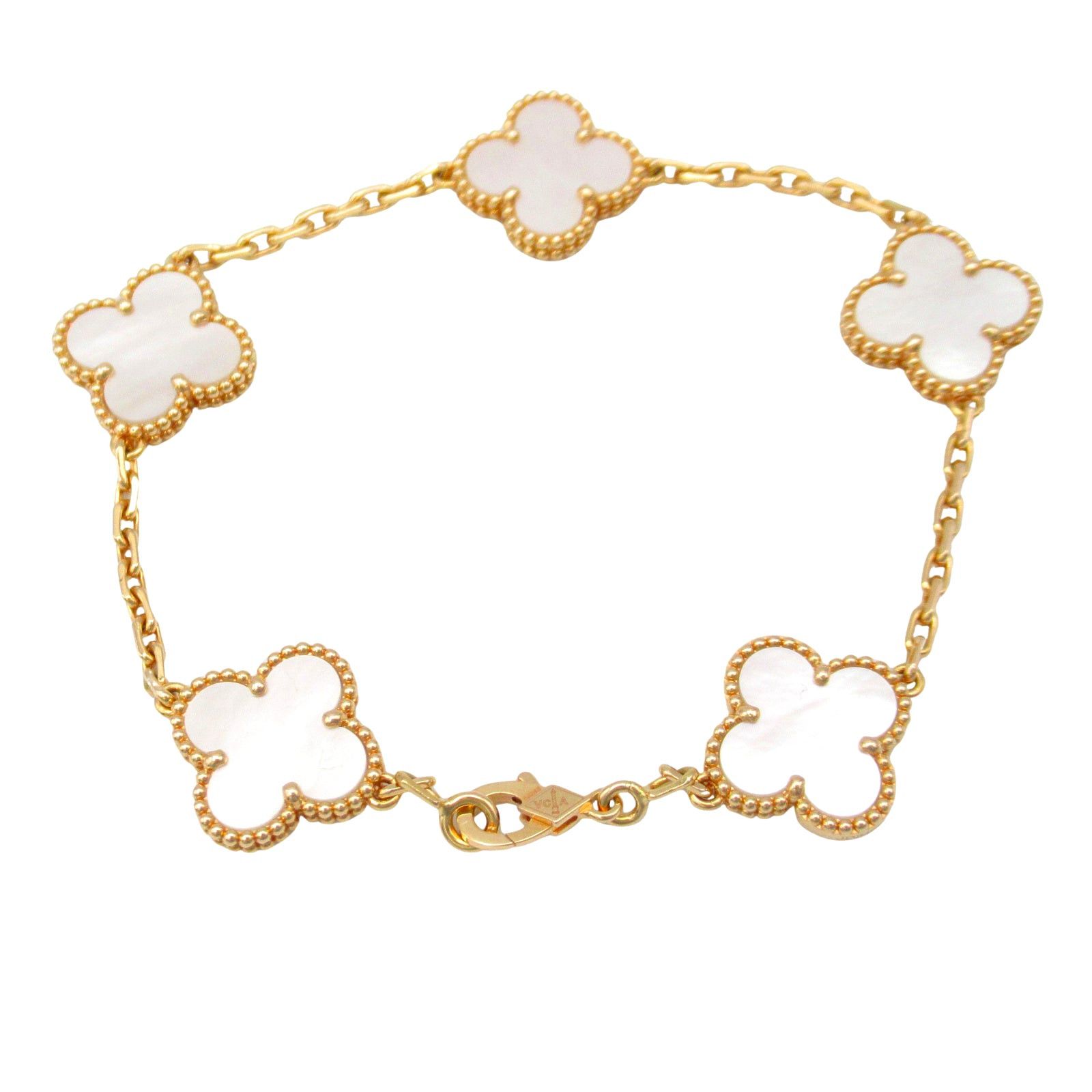 Van Cleef & Arpels Van Cleef Arpels Semi-Custom Alhambra Bless 5 Motifs Bracelet K18Pg (Pink Gold) Mother Of Pearl White Size ONE SIZE - 2 Thumbnail