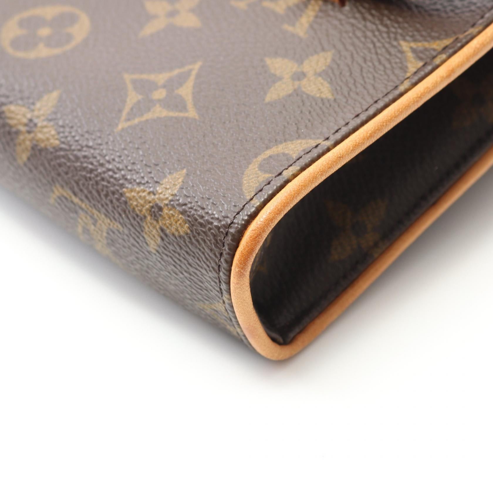 Louis Vuitton Louis Vuitton Pochette Florentine Monogram Body Bag Waist Leather Brown With Button Pressure (M) Size ONE SIZE - 7 Thumbnail