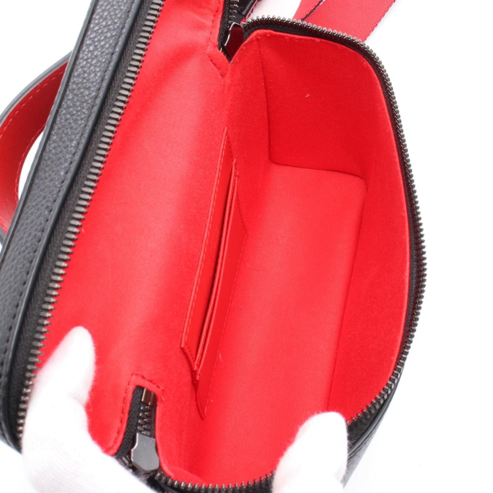 Christian Louboutin Christian Louboutin Kipi Pouch Handbag Leather Black Red Size ONE SIZE - 3 Thumbnail