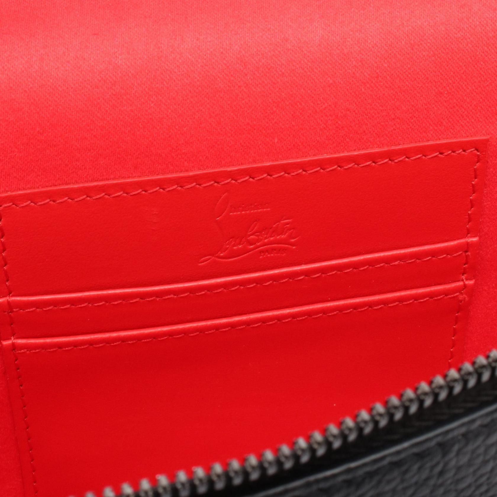 Christian Louboutin Christian Louboutin Kipi Pouch Handbag Leather Black Red Size ONE SIZE - 4 Thumbnail