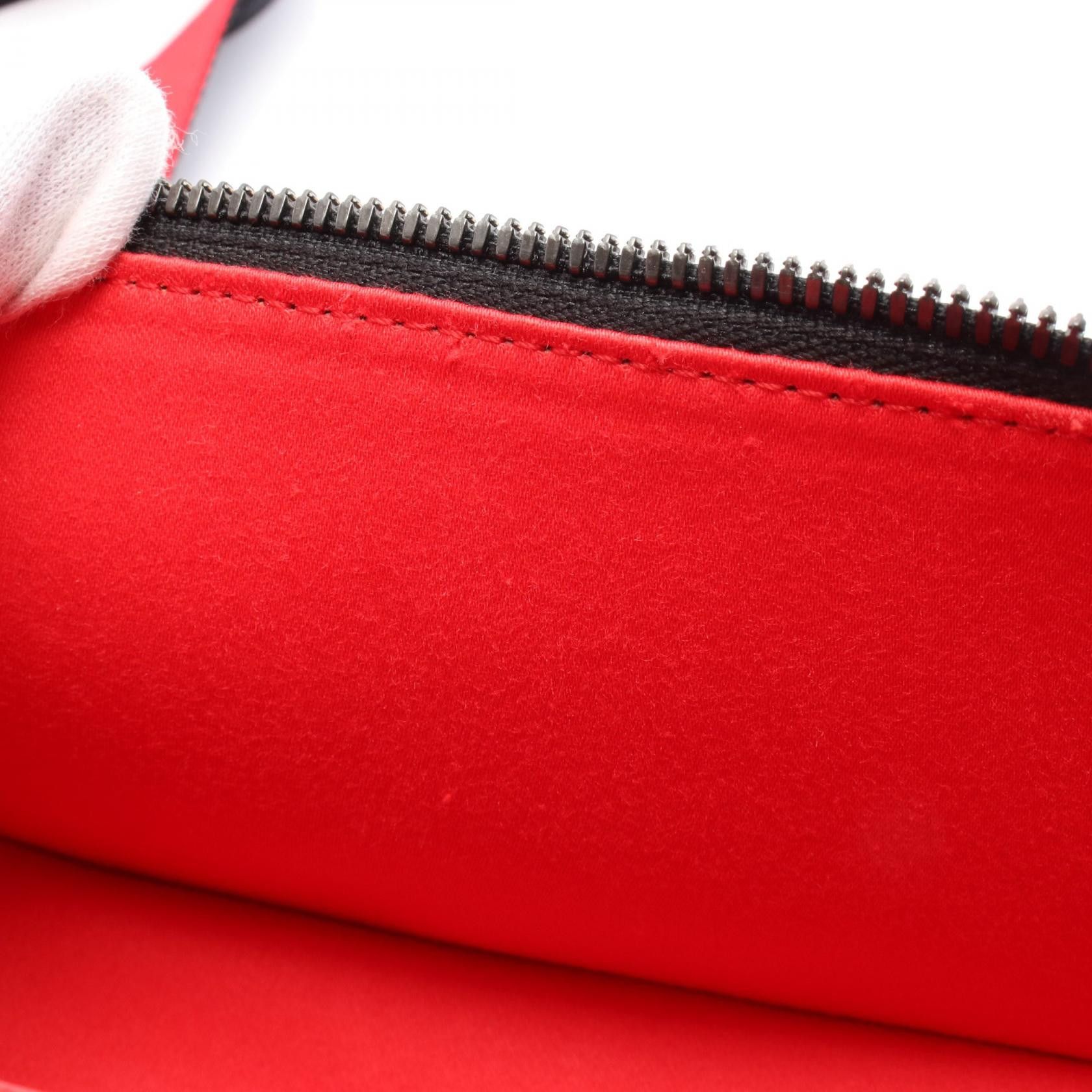 Christian Louboutin Christian Louboutin Kipi Pouch Handbag Leather Black Red Size ONE SIZE - 5 Thumbnail