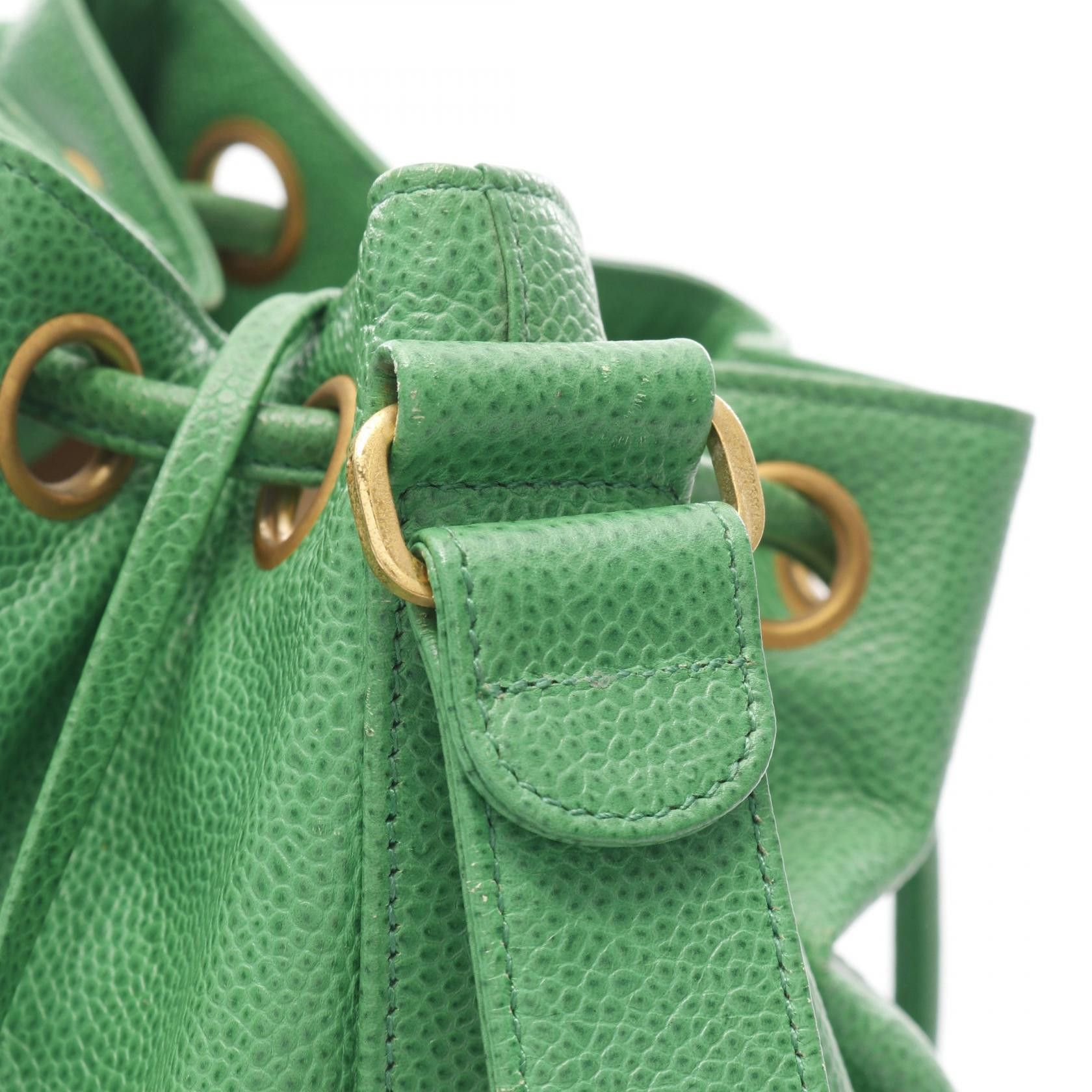 Chanel Chanel Coco Mark Chain Shoulder Bag Caviar Skin Green Gold Hardware Purse With Pouch Size ONE SIZE - 7 Thumbnail