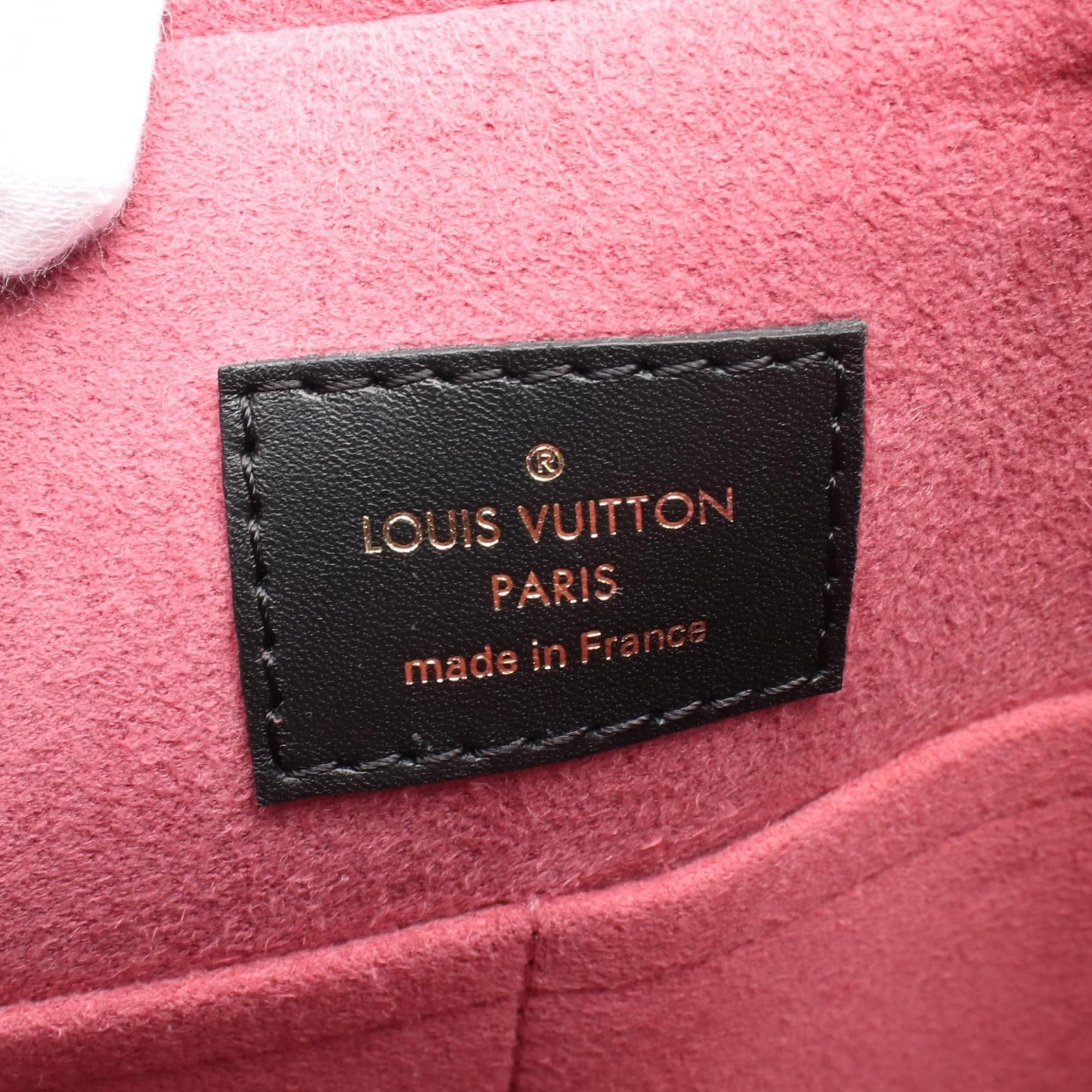Louis Vuitton Tuileries Monogram Riduvan Handbag Leather Brown Red Black