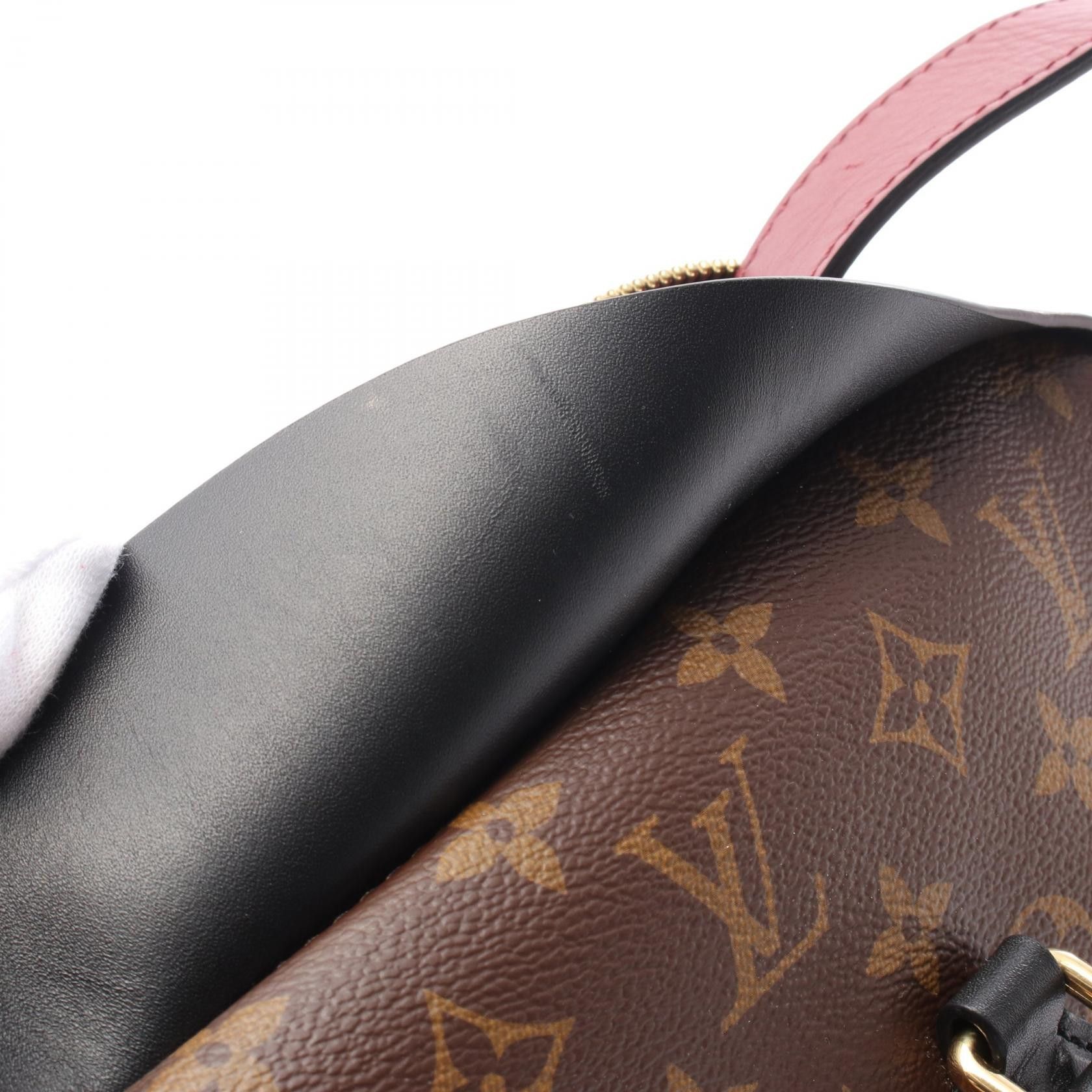 Louis Vuitton Tuileries Monogram Riduvan Handbag Leather Brown Red Black