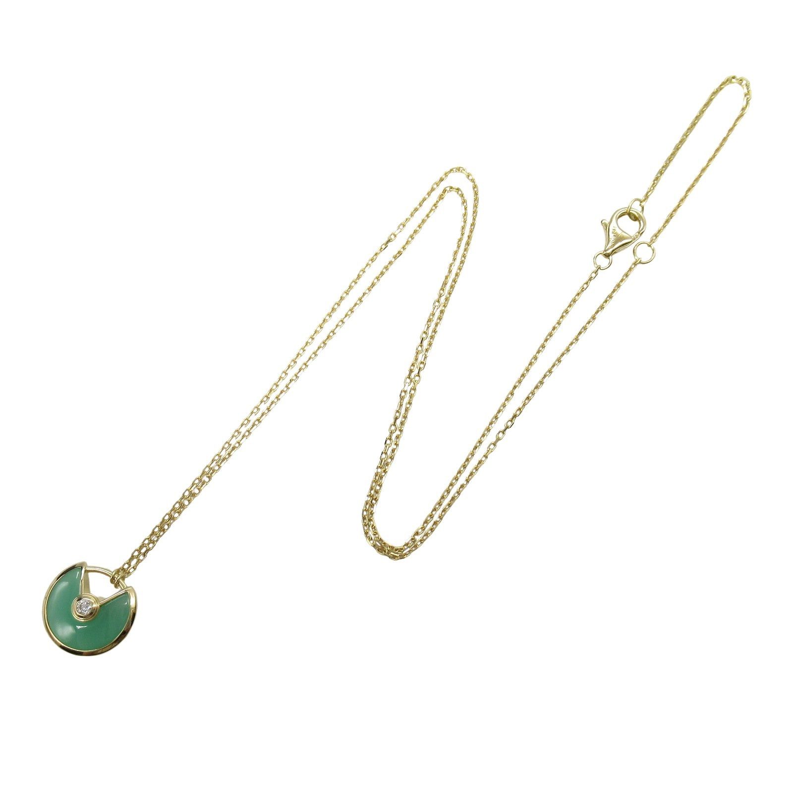 Cartier Cartier Amulet De Cartier Necklace Chrysoprase K18 (Yellow Gold) Diamond Clear Green Size ONE SIZE - 3 Thumbnail