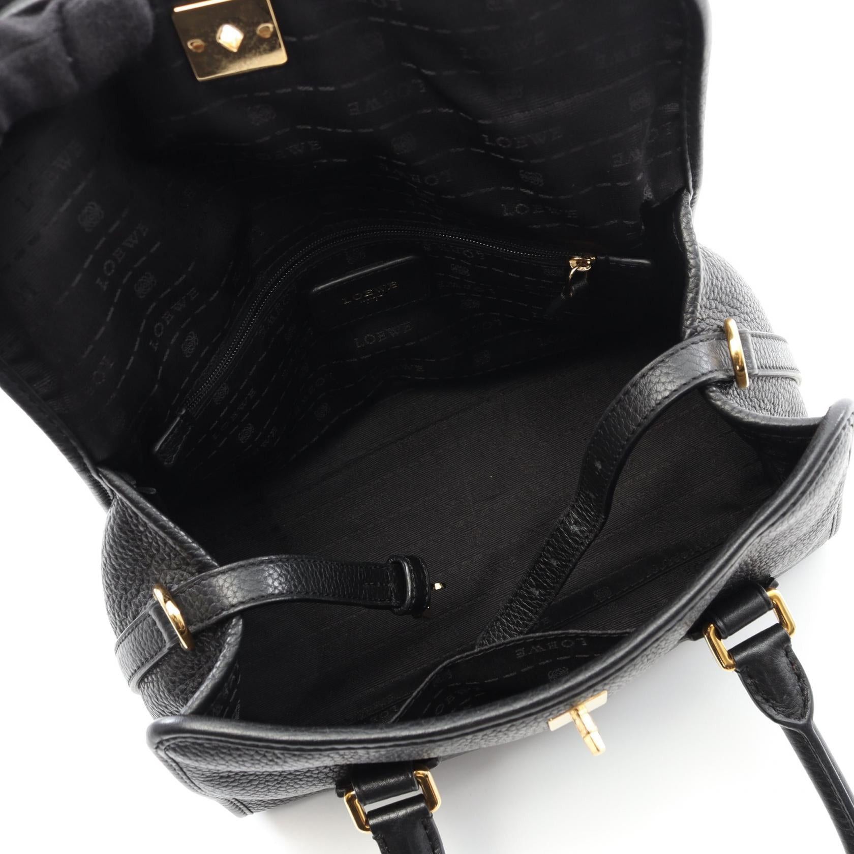 Loewe Loewe Alamo 28 Handbag Leather Black Size ONE SIZE - 3 Thumbnail