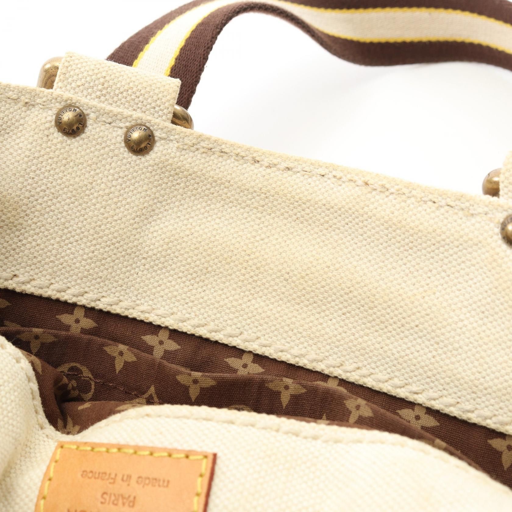 Louis Vuitton Louis Vuitton Globe Shopper Pm Cruise Line Handbag Canvas Leather Ivory Yellow Brown Multicolor Size ONE SIZE - 7 Thumbnail