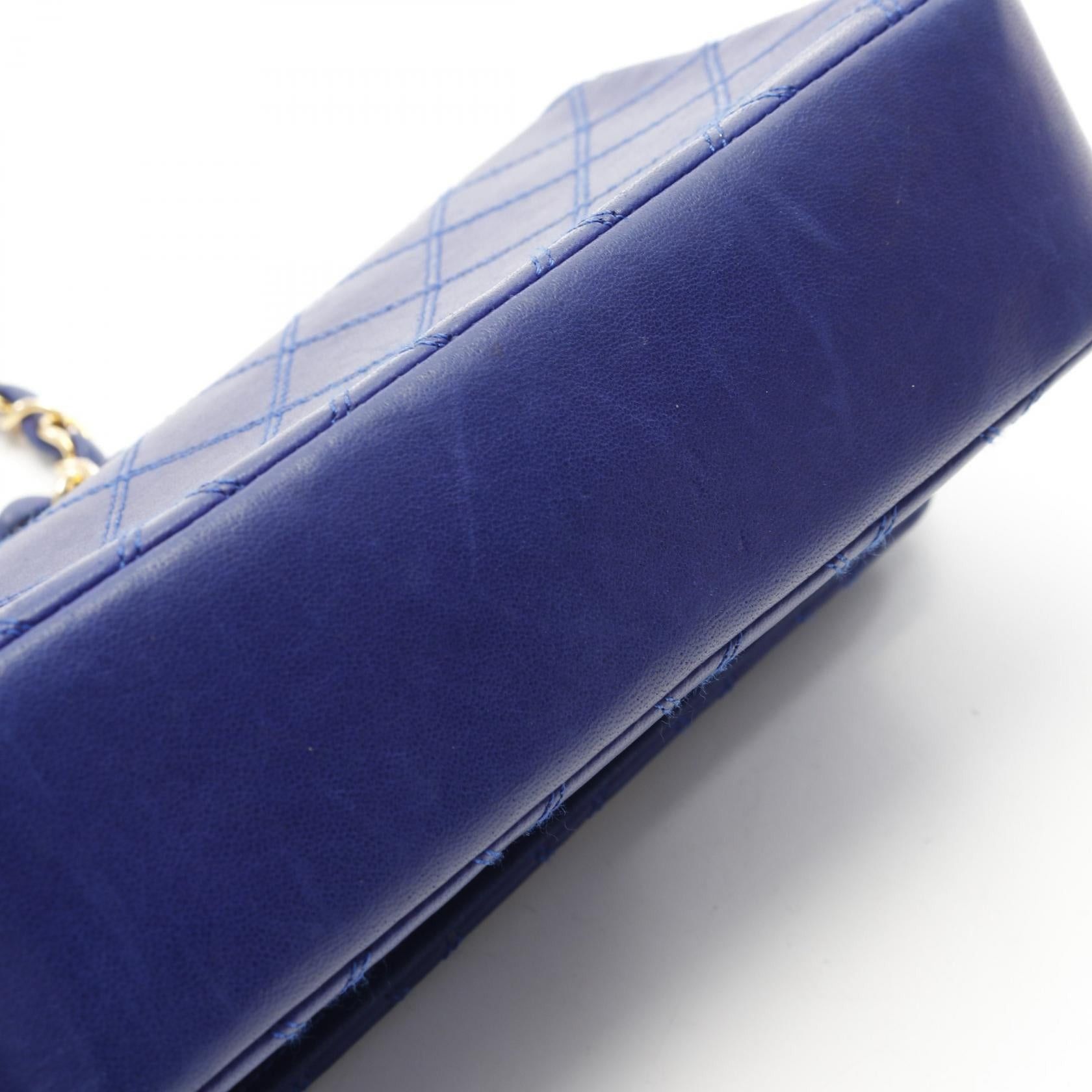 Chanel Chanel Matelasse Chain Shoulder Bag Double Stitching Push Lock Lambskin Blue Gold Hardware Size ONE SIZE - 10 Thumbnail
