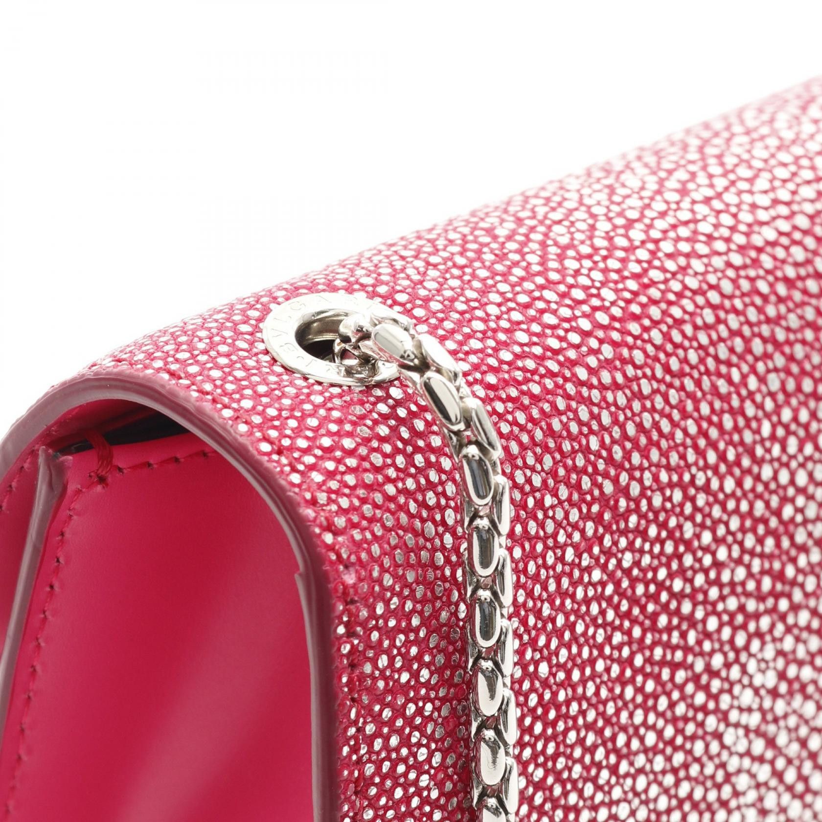 Bvlgari Bvlgari Serpenti Forever Chain Shoulder Bag Stingray Pink Silver Size ONE SIZE - 7 Thumbnail