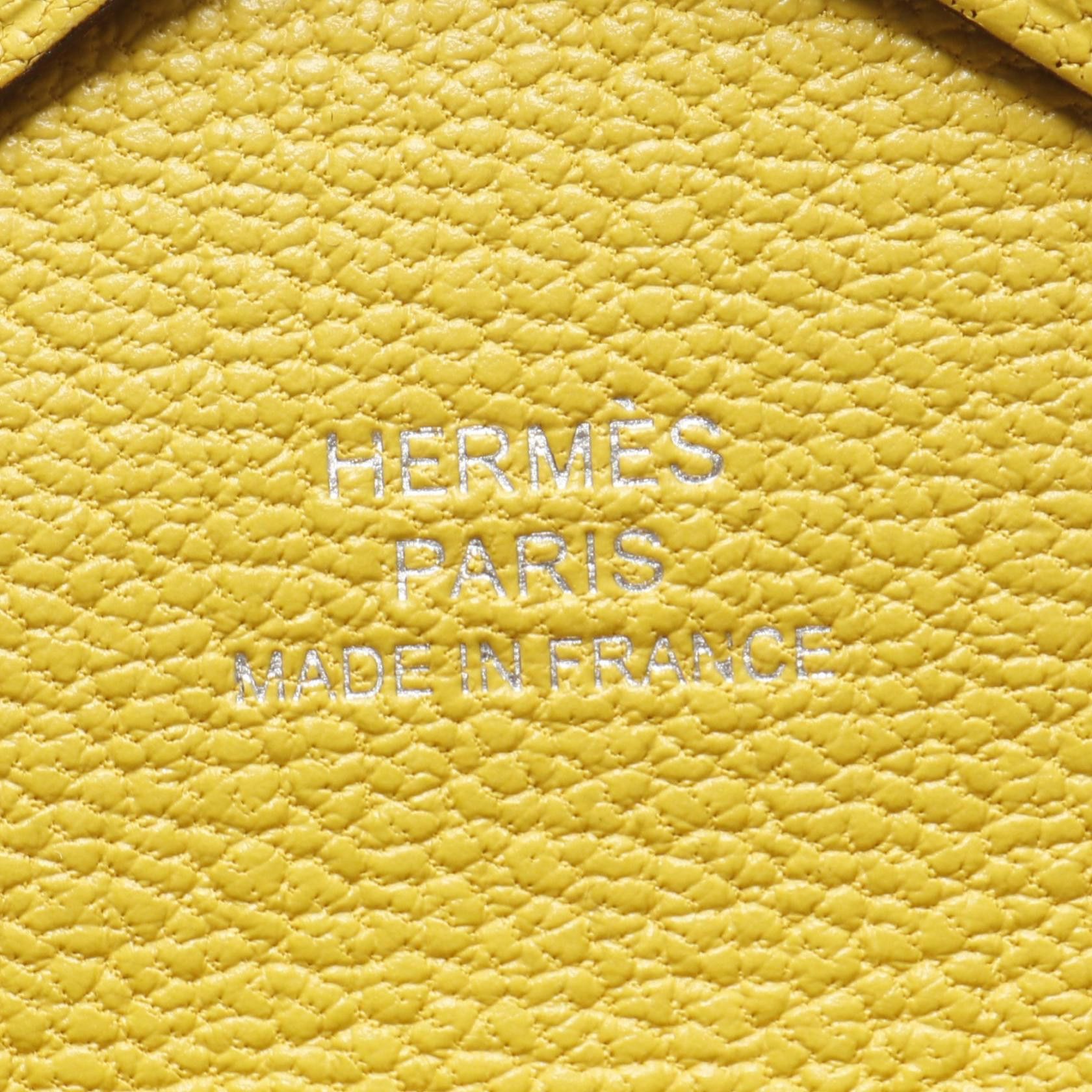 Hermes Hermes Calviduo Cumin Coin Purse Chevre Yellow Silver Hardware K Stamp Size ONE SIZE - 4 Thumbnail