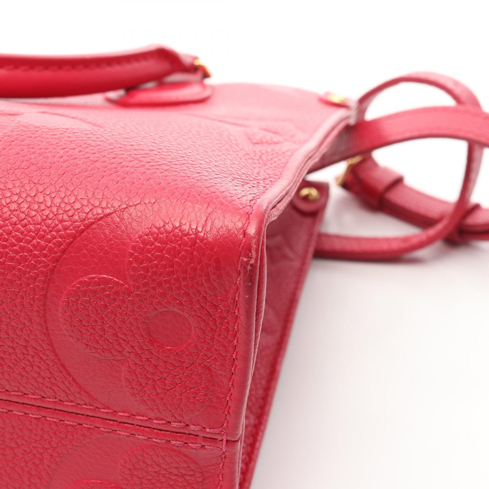 Louis Vuitton Louis Vuitton On-The-Go Pm Monogram Empreinte Freesia Handbag Tote Bag Leather Pink Size ONE SIZE - 7 Thumbnail