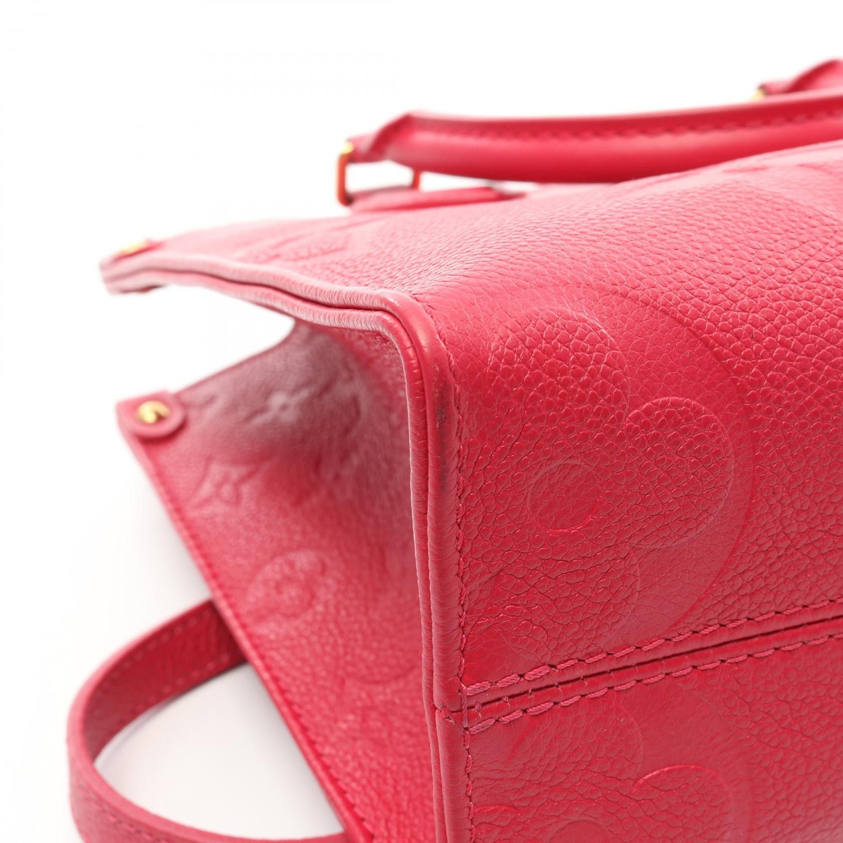 Louis Vuitton Louis Vuitton On-The-Go Pm Monogram Empreinte Freesia Handbag Tote Bag Leather Pink Size ONE SIZE - 8 Thumbnail