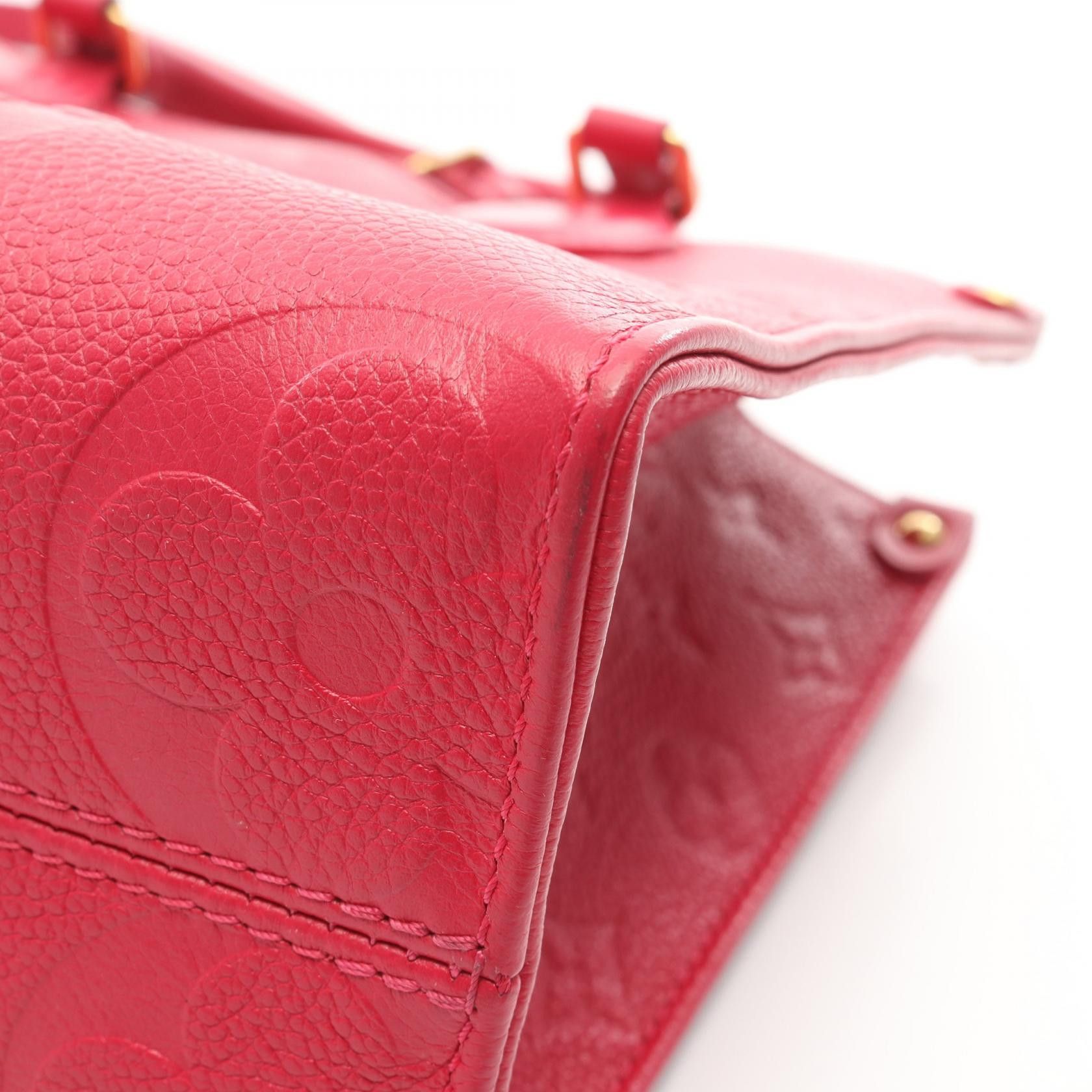 Louis Vuitton Louis Vuitton On-The-Go Pm Monogram Empreinte Freesia Handbag Tote Bag Leather Pink Size ONE SIZE - 9 Thumbnail