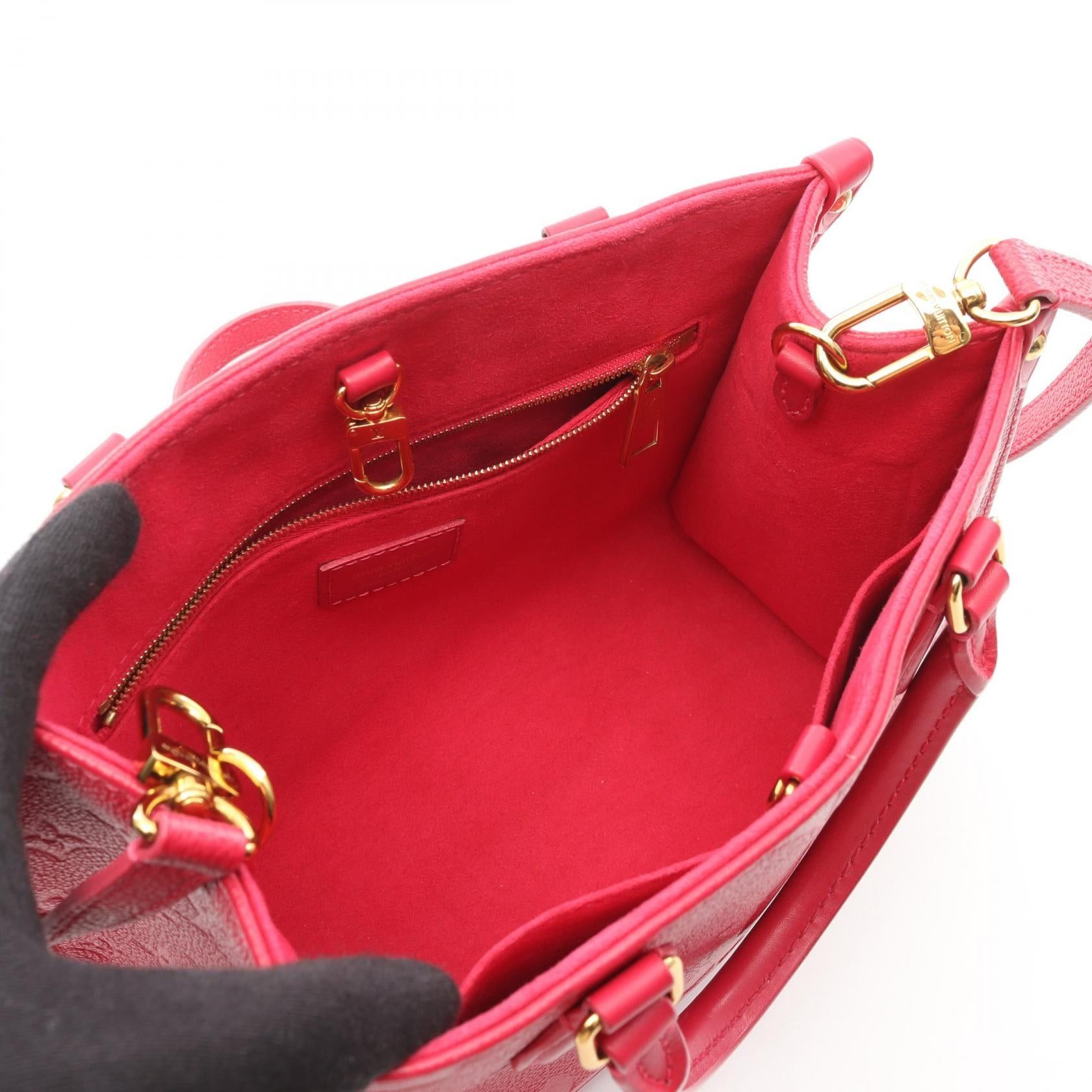 Louis Vuitton Louis Vuitton On-The-Go Pm Monogram Empreinte Freesia Handbag Tote Bag Leather Pink Size ONE SIZE - 3 Thumbnail
