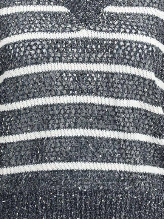 Brunello Cucinelli BRUNELLO CUCINELLI Women Sweater MCO558902 CAS74 BLUE Size XL / US 12-14 / IT 48-50 - 3 Thumbnail