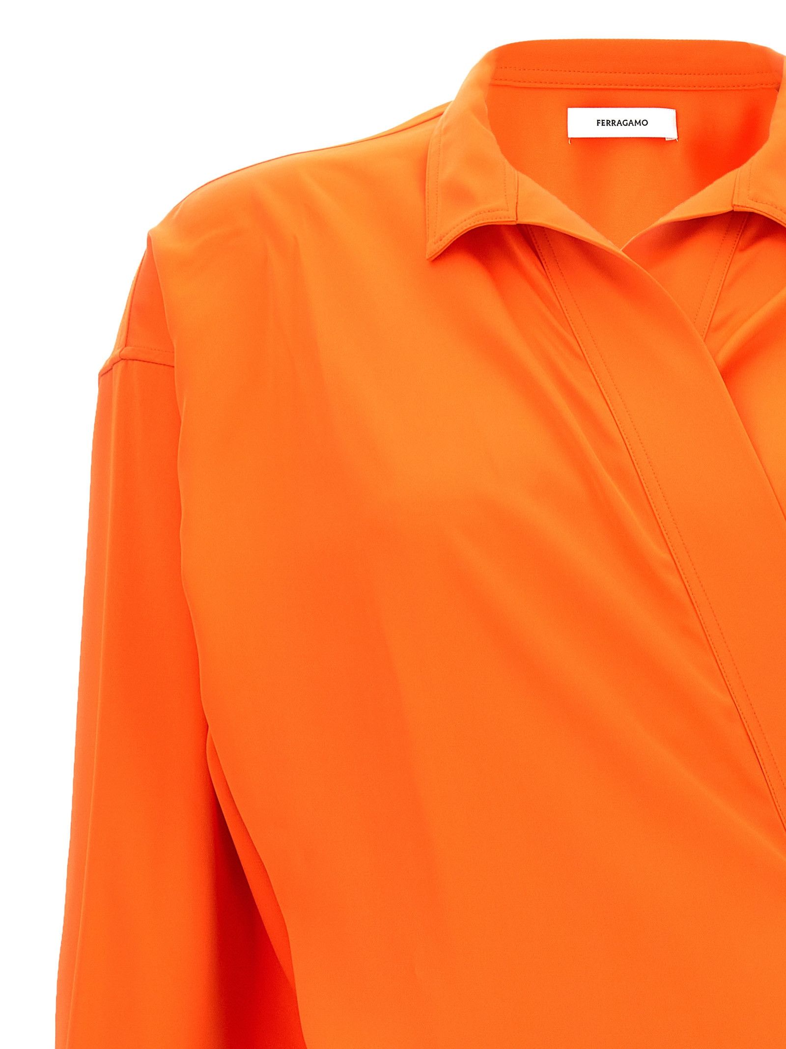 Salvatore Ferragamo Satin Asymmetric Shirt Size M / US 6-8 / IT 42-44 - 3 Thumbnail