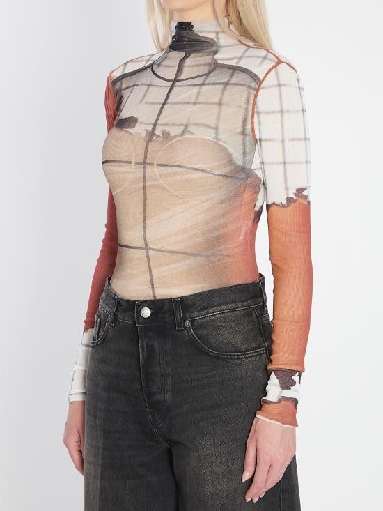 Jean Paul Gaultier JEAN PAUL GAULTIER Women Bodysuit Tops W TO308 WHITE Size M / US 6-8 / IT 42-44 - 2 Thumbnail