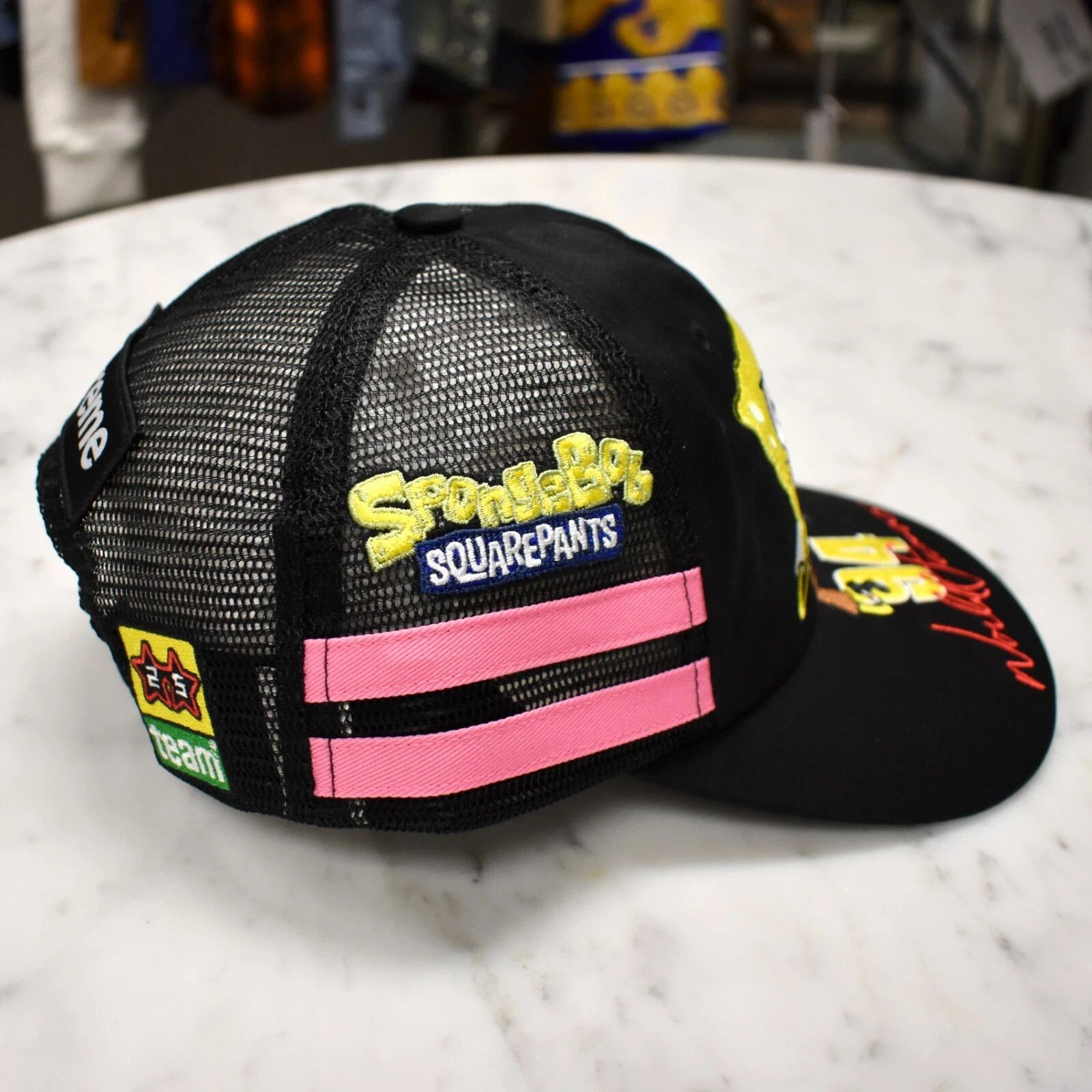 Jeff Hamilton × Supreme Supreme Jeff Hamilton Spongebob Racing Trucker Hat Black Size ONE SIZE - 3 Thumbnail