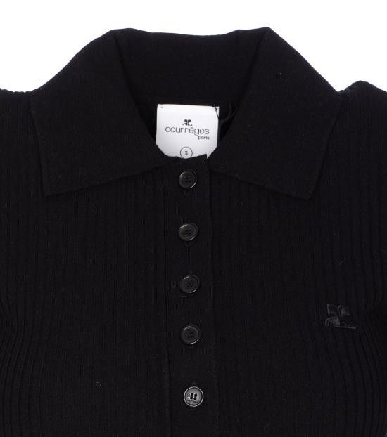 Courreges COURREGES Women Polo Shirts VESMPO029FI0001 9999 Black Size S / US 4 / IT 40 - 4 Thumbnail