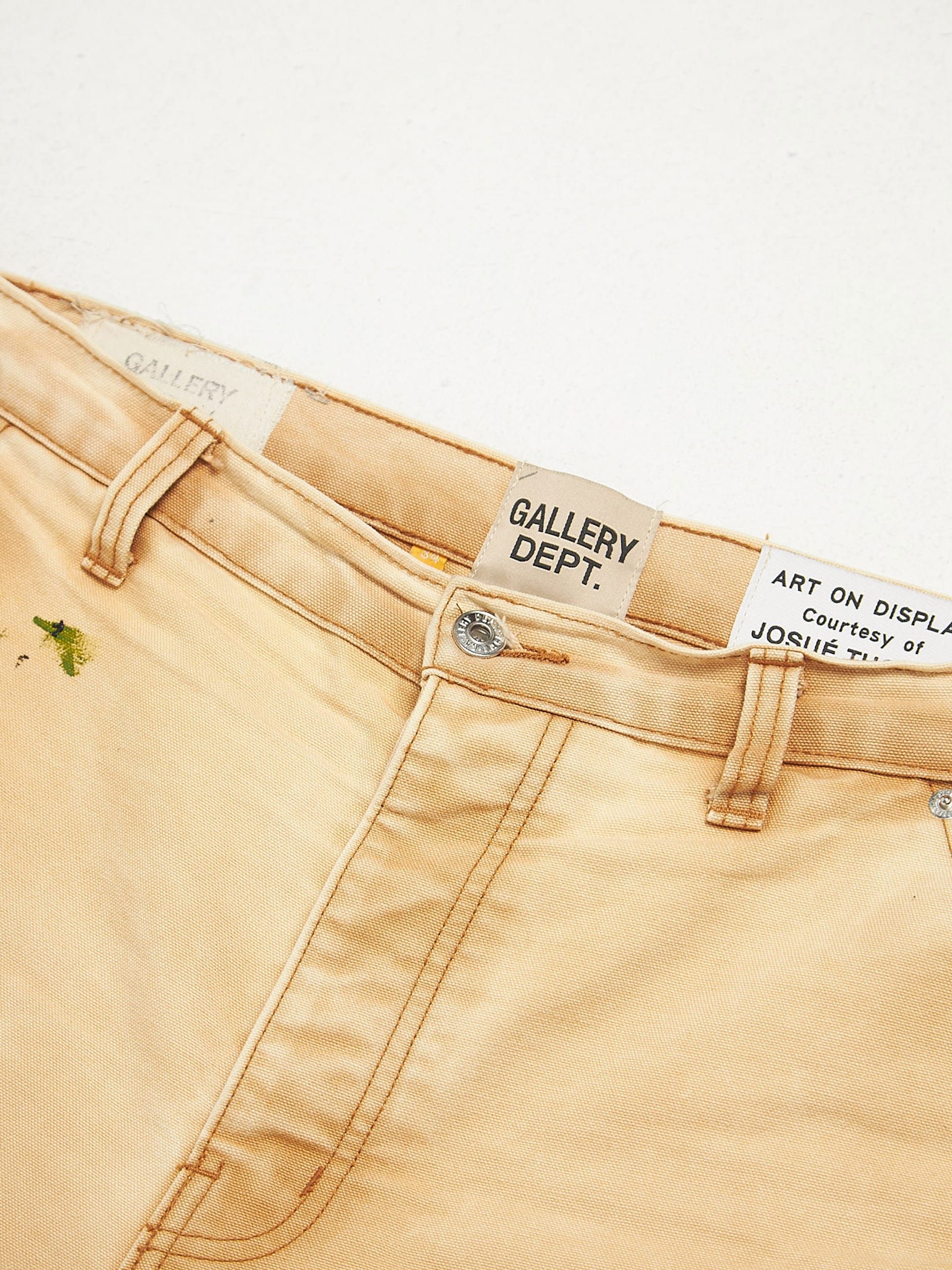 Gallery Dept. Beige Paint Splattered Cotton Shorts Size US 34 / EU 50 - 3 Thumbnail