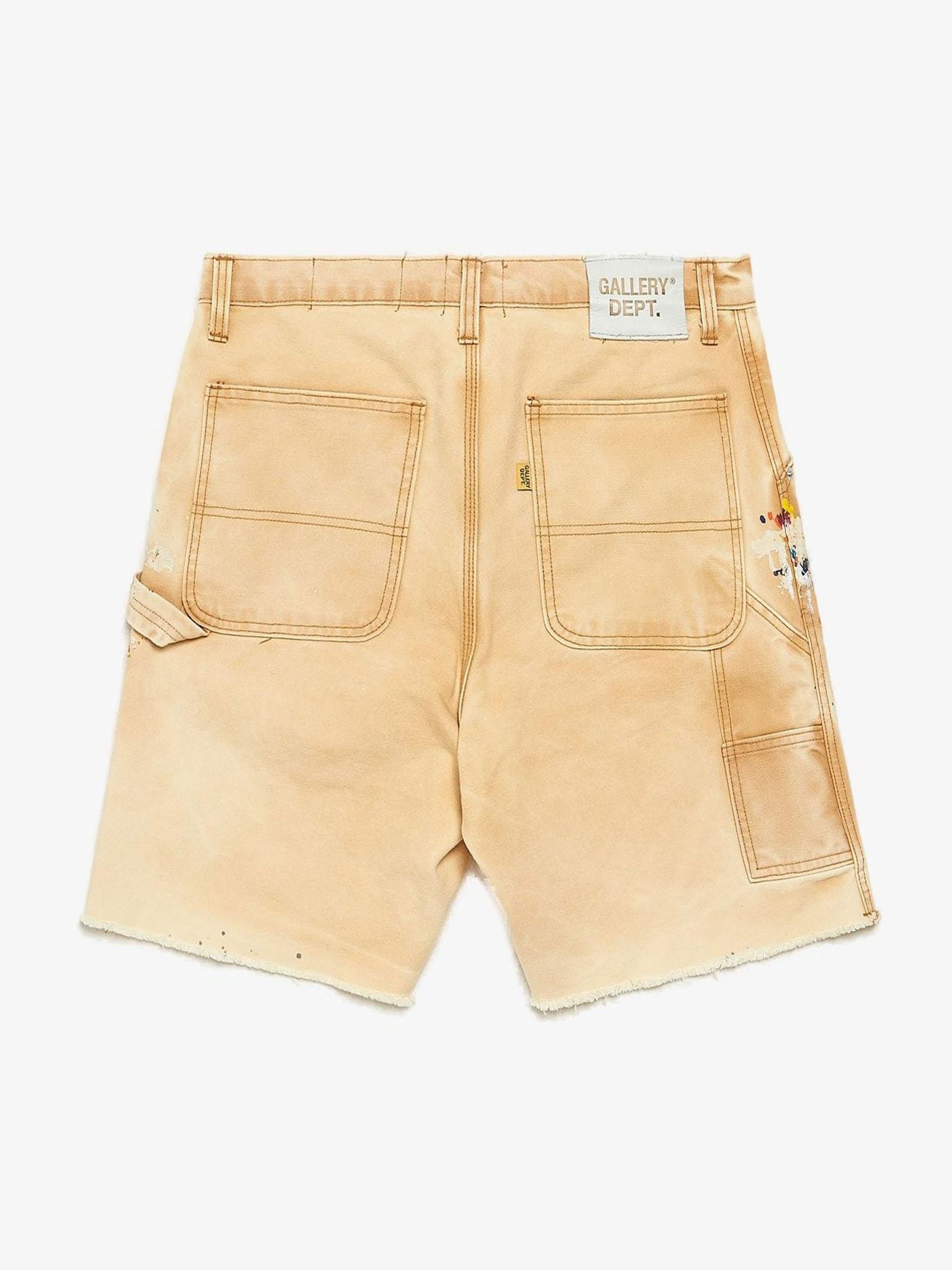 Gallery Dept. Beige Paint Splattered Cotton Shorts Size US 34 / EU 50 - 2 Thumbnail