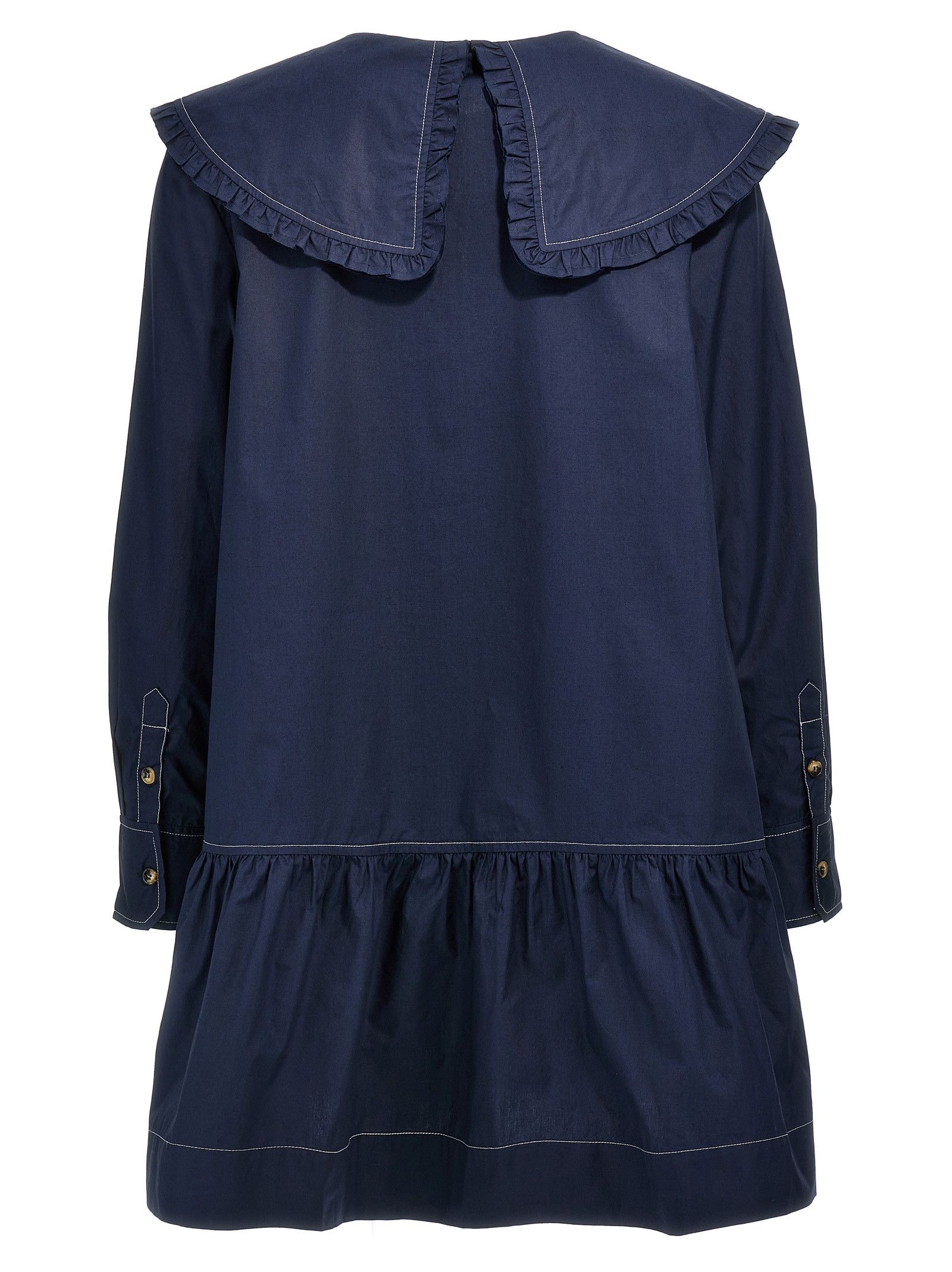 Ganni Wide Collar Mini Dress Size XS / US 0-2 / IT 36-38 - 2 Thumbnail