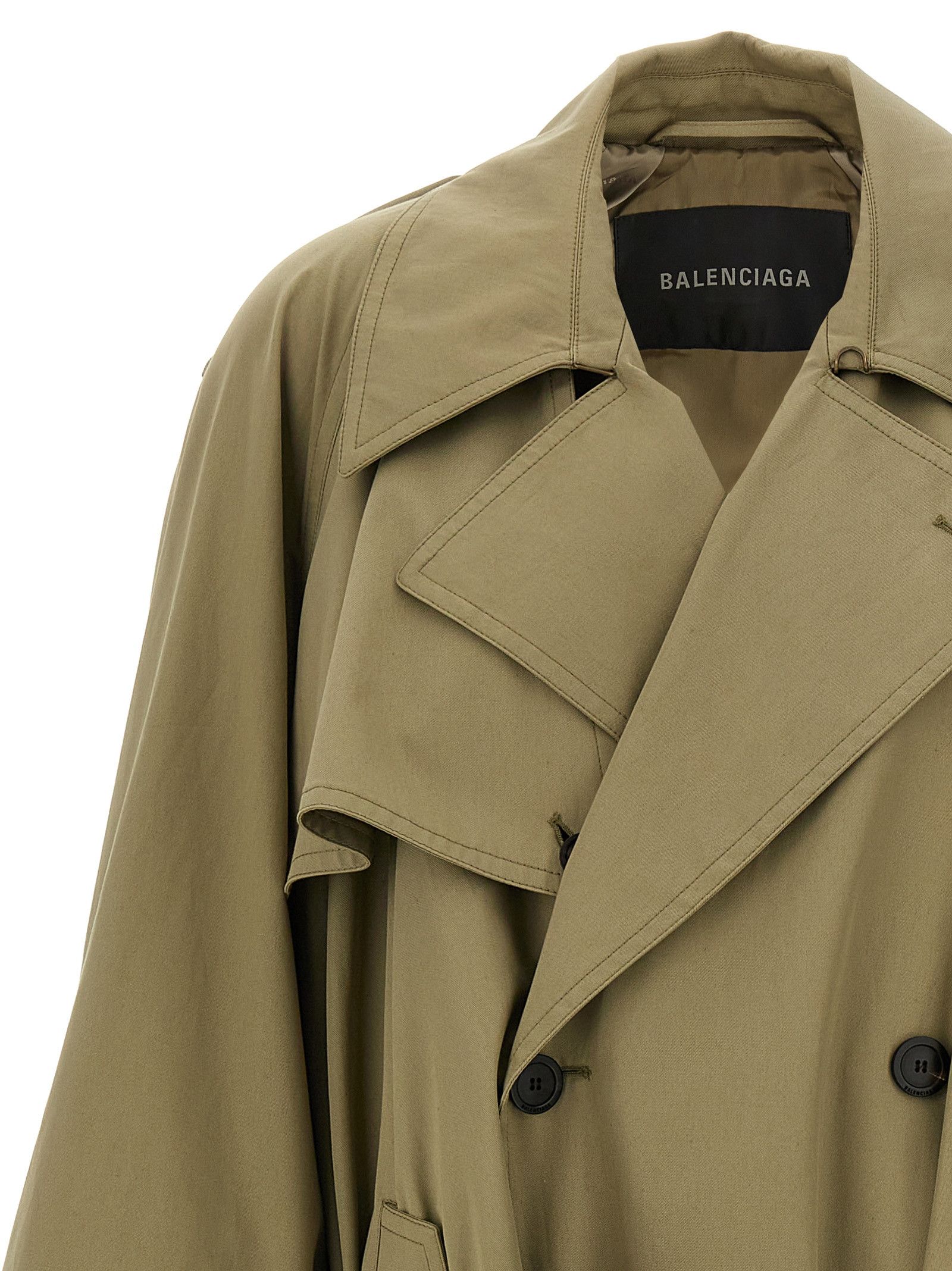 Balenciaga 'Draped Neck' Trench Coat Size XS / US 0-2 / IT 36-38 - 3 Thumbnail