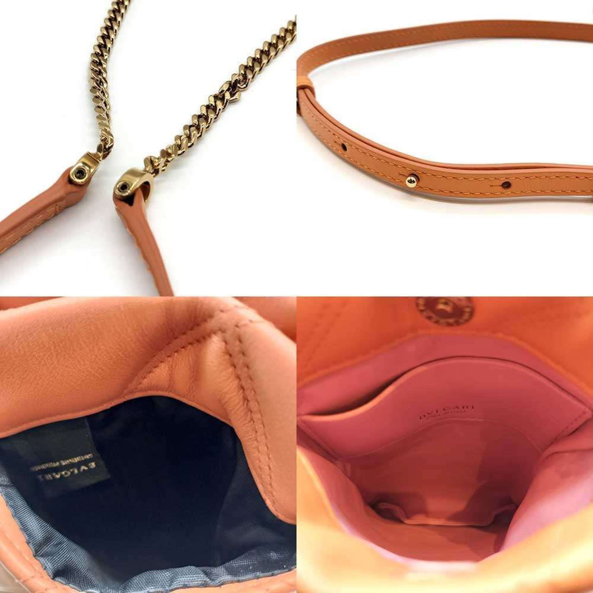 Bvlgari BVLGARI Serpenti Cabochon Shoulder Bag Smartphone Orange Snake Head Leather Women's Size ONE SIZE - 5 Thumbnail