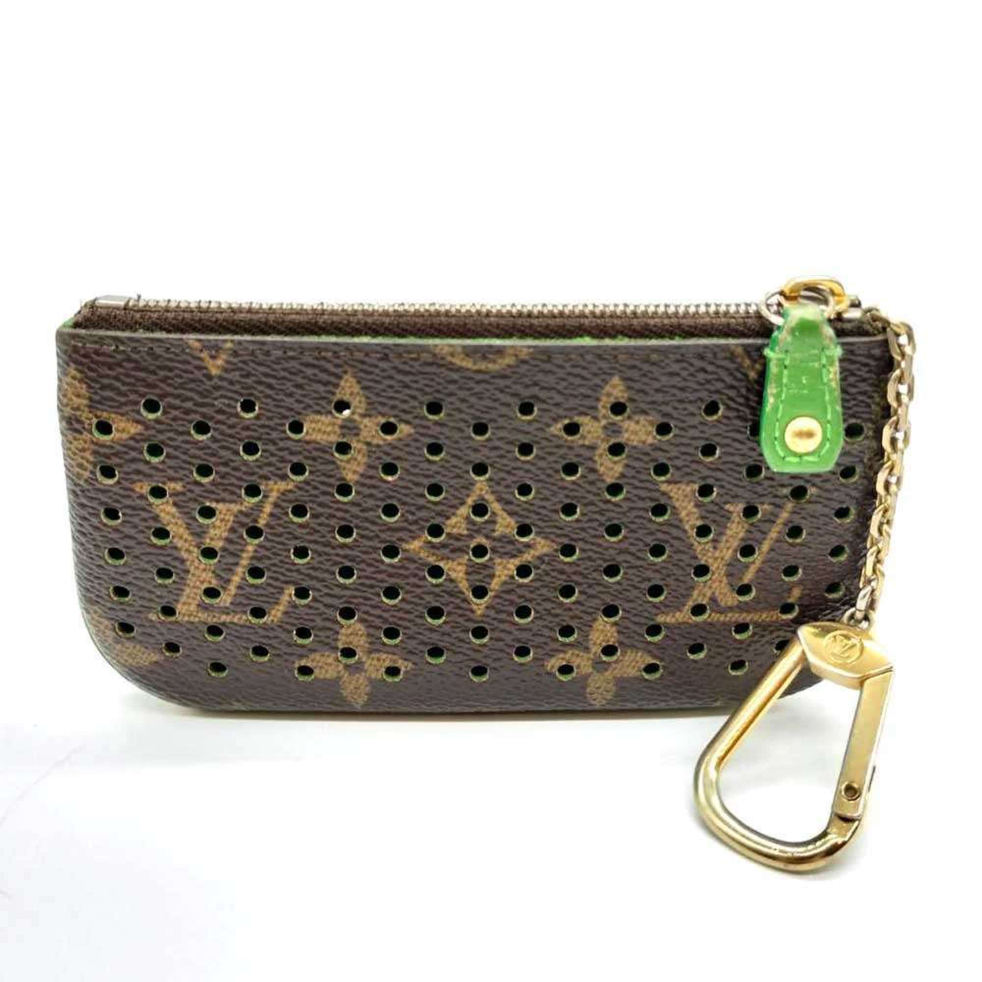 Louis Vuitton Louis Vuitton Pochette Cle Monogram Perforated Vert Green x Brown Wallet/Coin Case Punching M95186 Women's LOUIS VUITTON Size ONE SIZE - 2 Thumbnail
