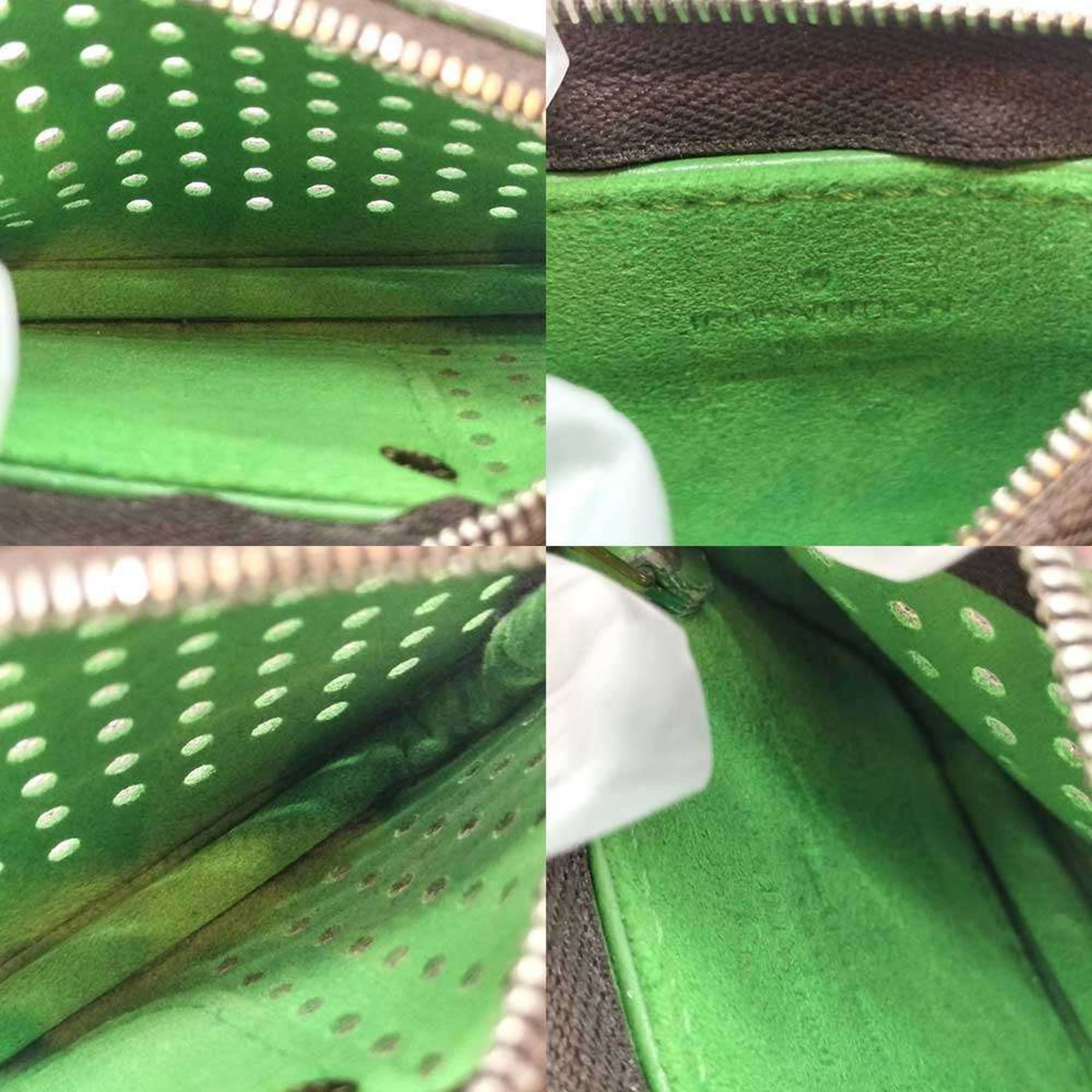 Louis Vuitton Louis Vuitton Pochette Cle Monogram Perforated Vert Green x Brown Wallet/Coin Case Punching M95186 Women's LOUIS VUITTON Size ONE SIZE - 6 Thumbnail