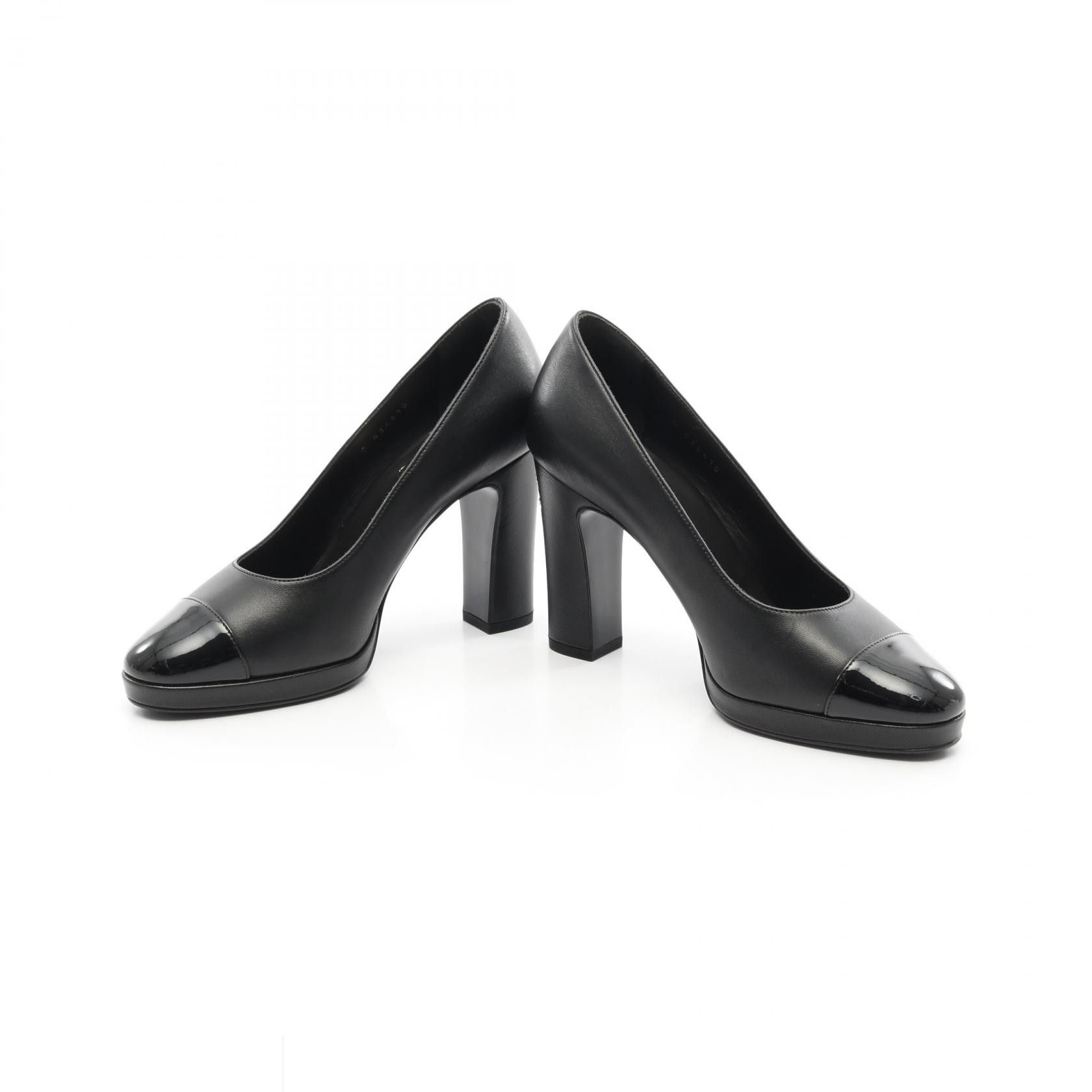 Chanel Chanel Chanel Coco Mark Leather Patent Leather Pumps Leather Shoes G36410 Size ONE SIZE - 3 Thumbnail